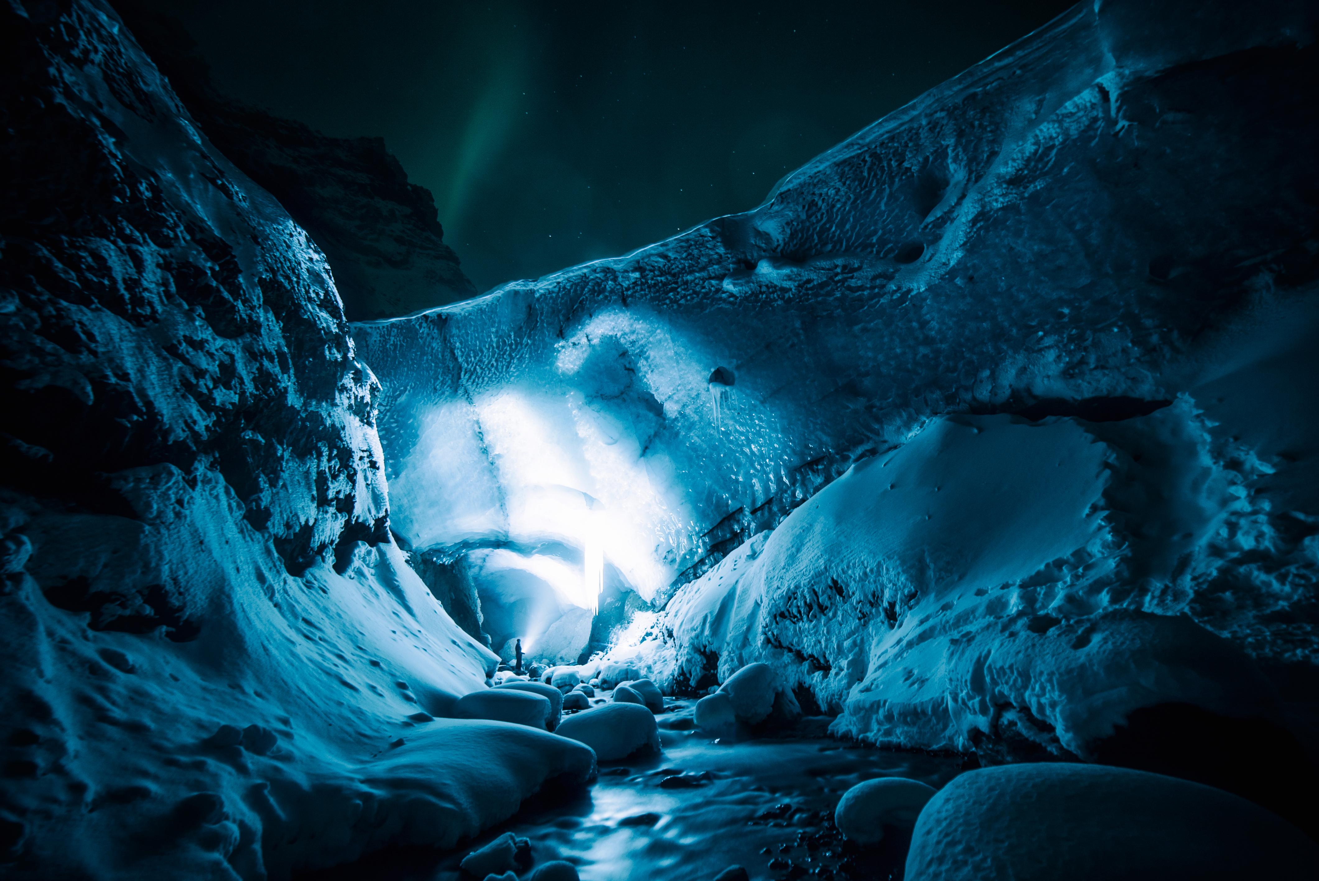 nature, ice, night, ice cave
