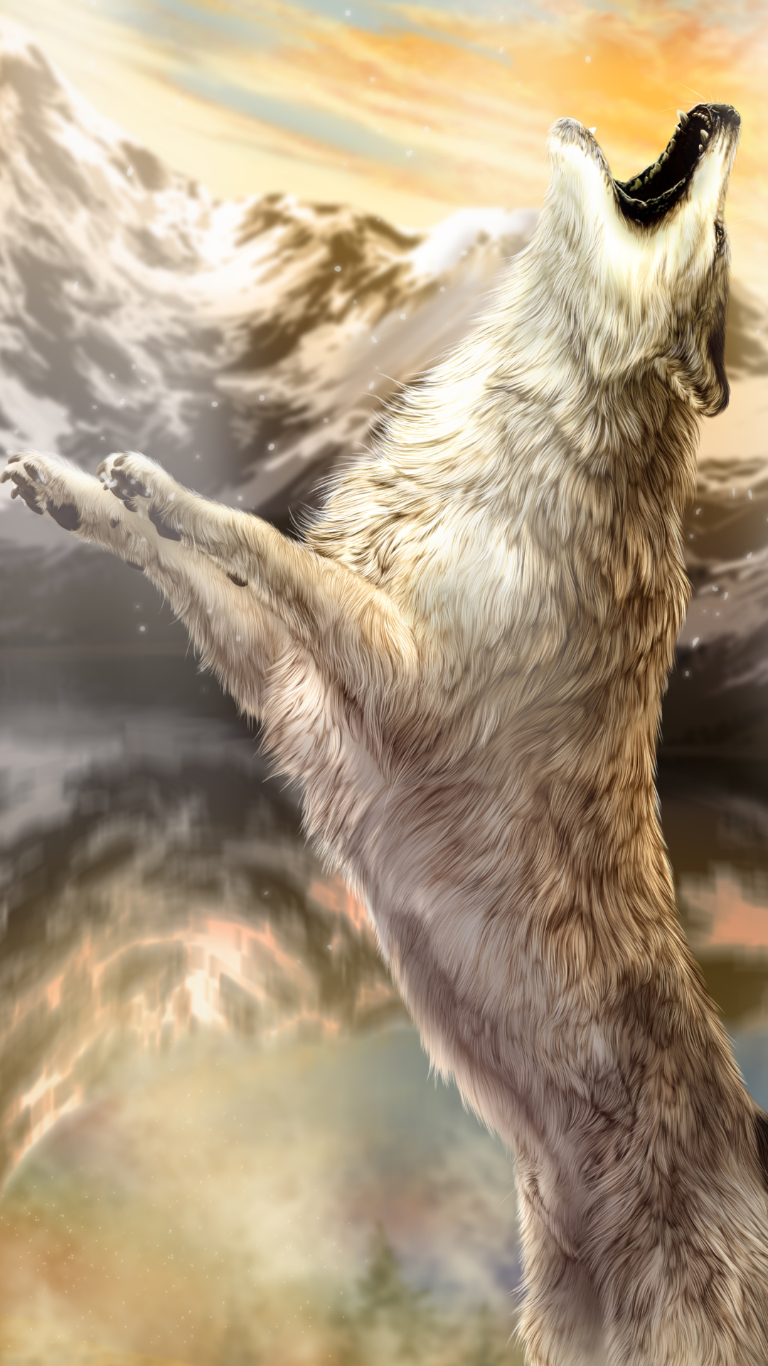 Download mobile wallpaper Wolf, Animal, Howling, Wolves for free.