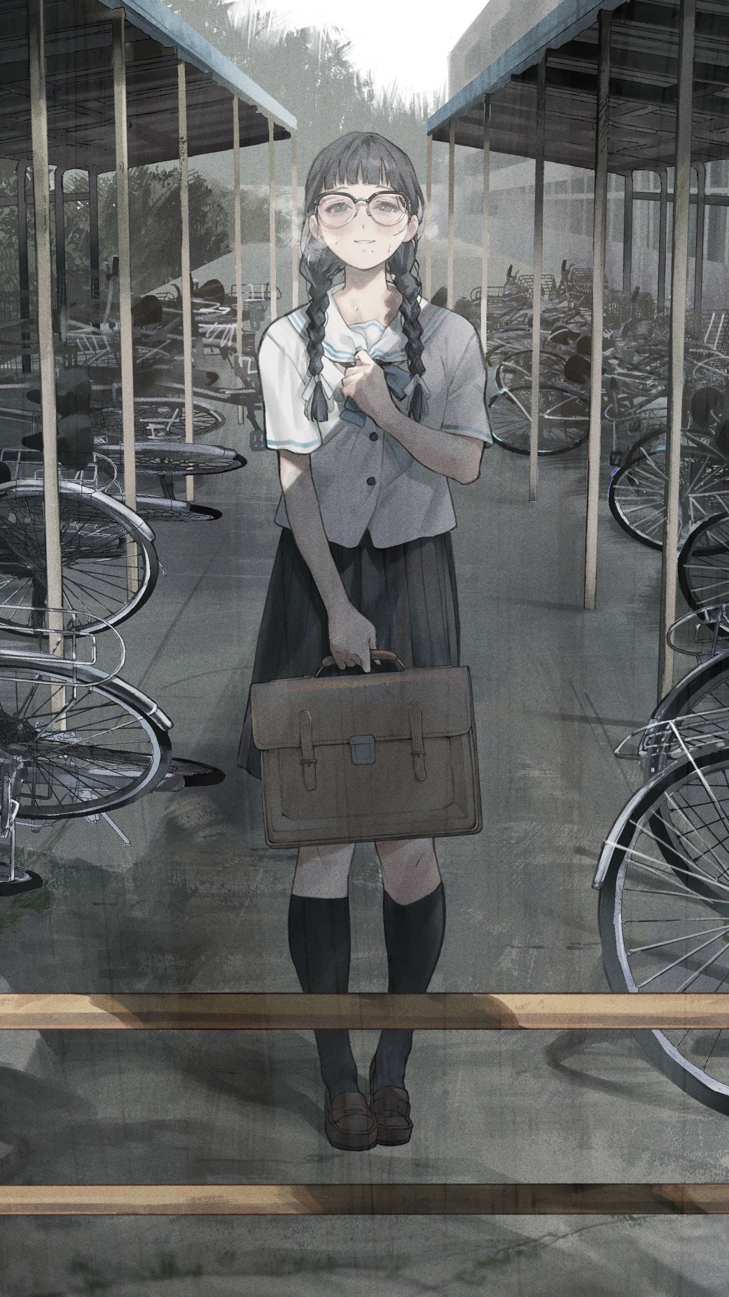 Handy-Wallpaper Mädchen, Schuluniform, Animes kostenlos herunterladen.
