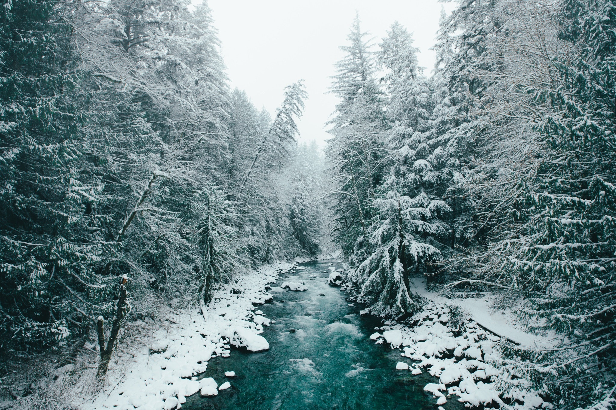 Free download wallpaper Winter, Nature, Snow, Forest, Tree, Earth, River on your PC desktop