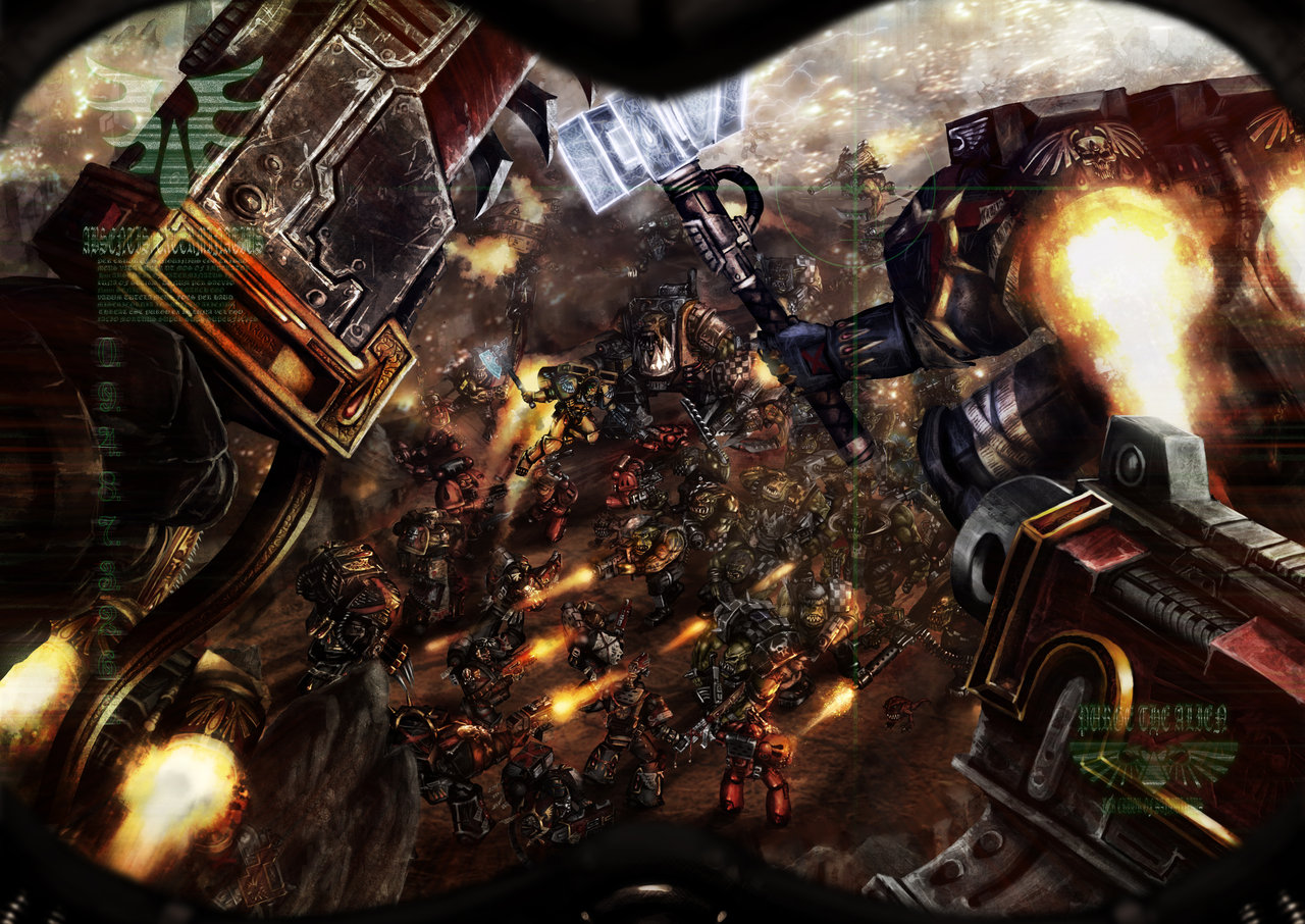 Download mobile wallpaper Warhammer, Sci Fi, Battle, Video Game for free.