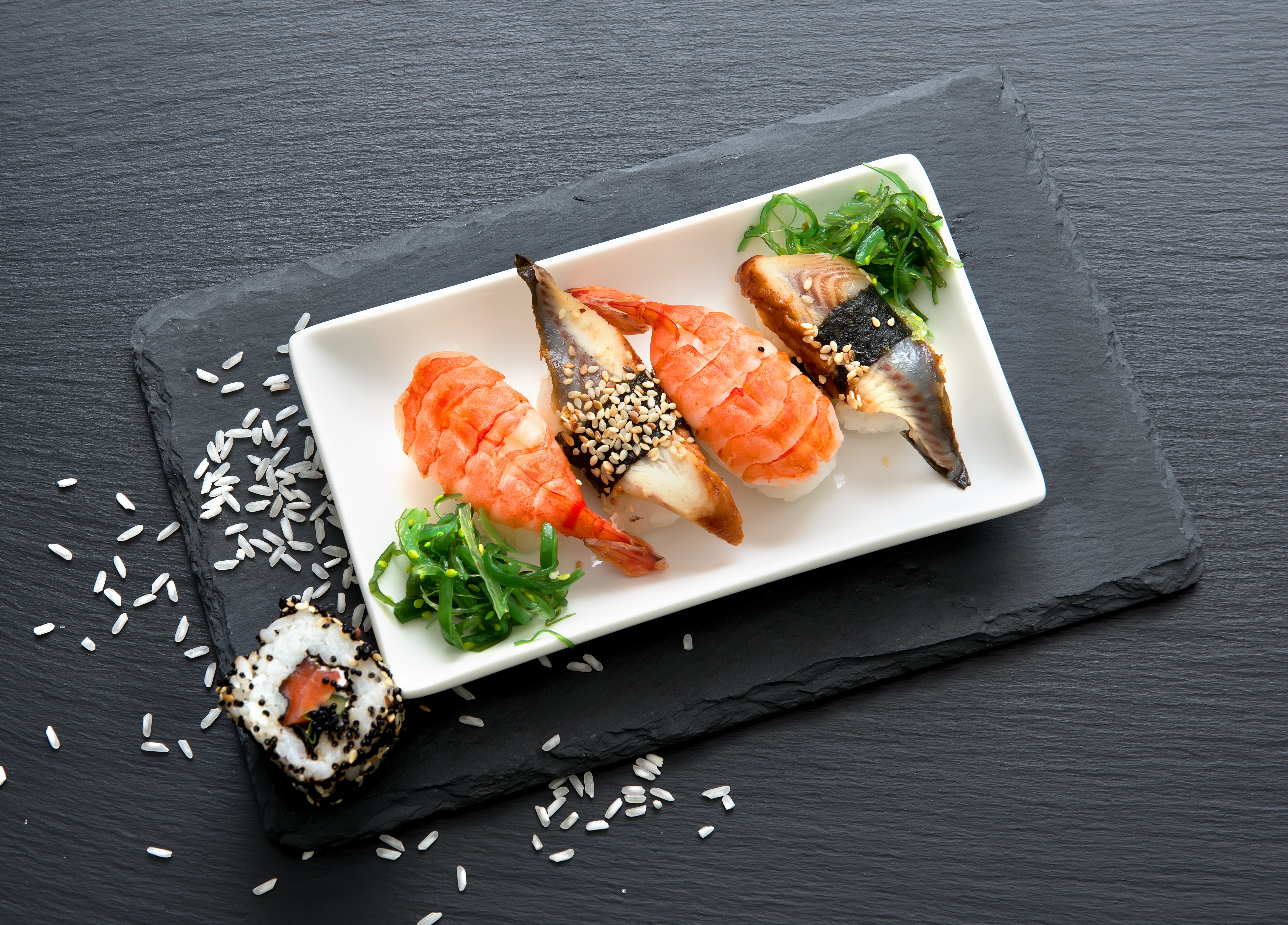 Download mobile wallpaper Food, Sushi, Still Life, Fish, Seafood, Rice for free.