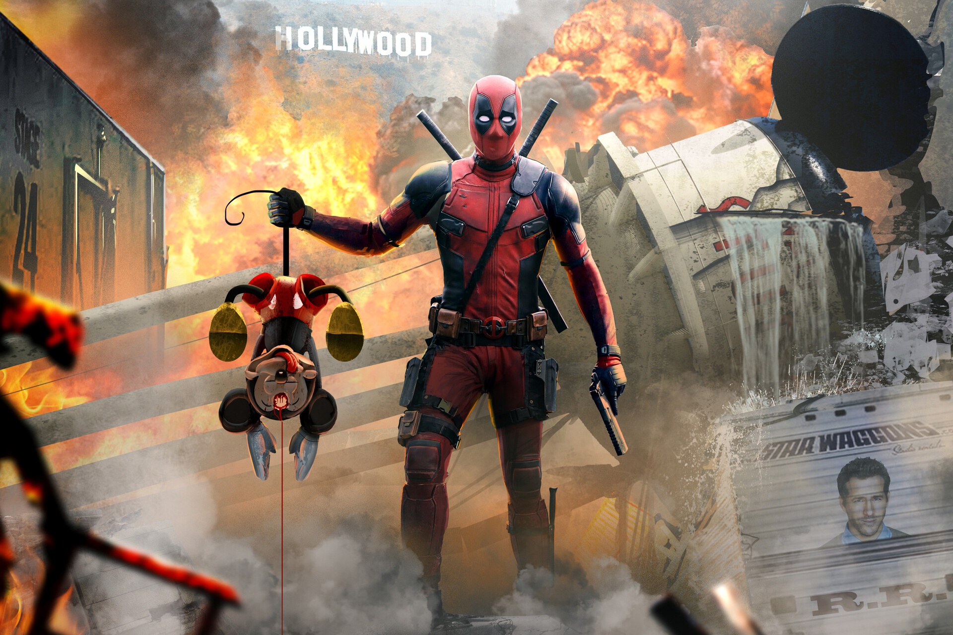 Free download wallpaper Deadpool, Comics, Mickey Mouse on your PC desktop