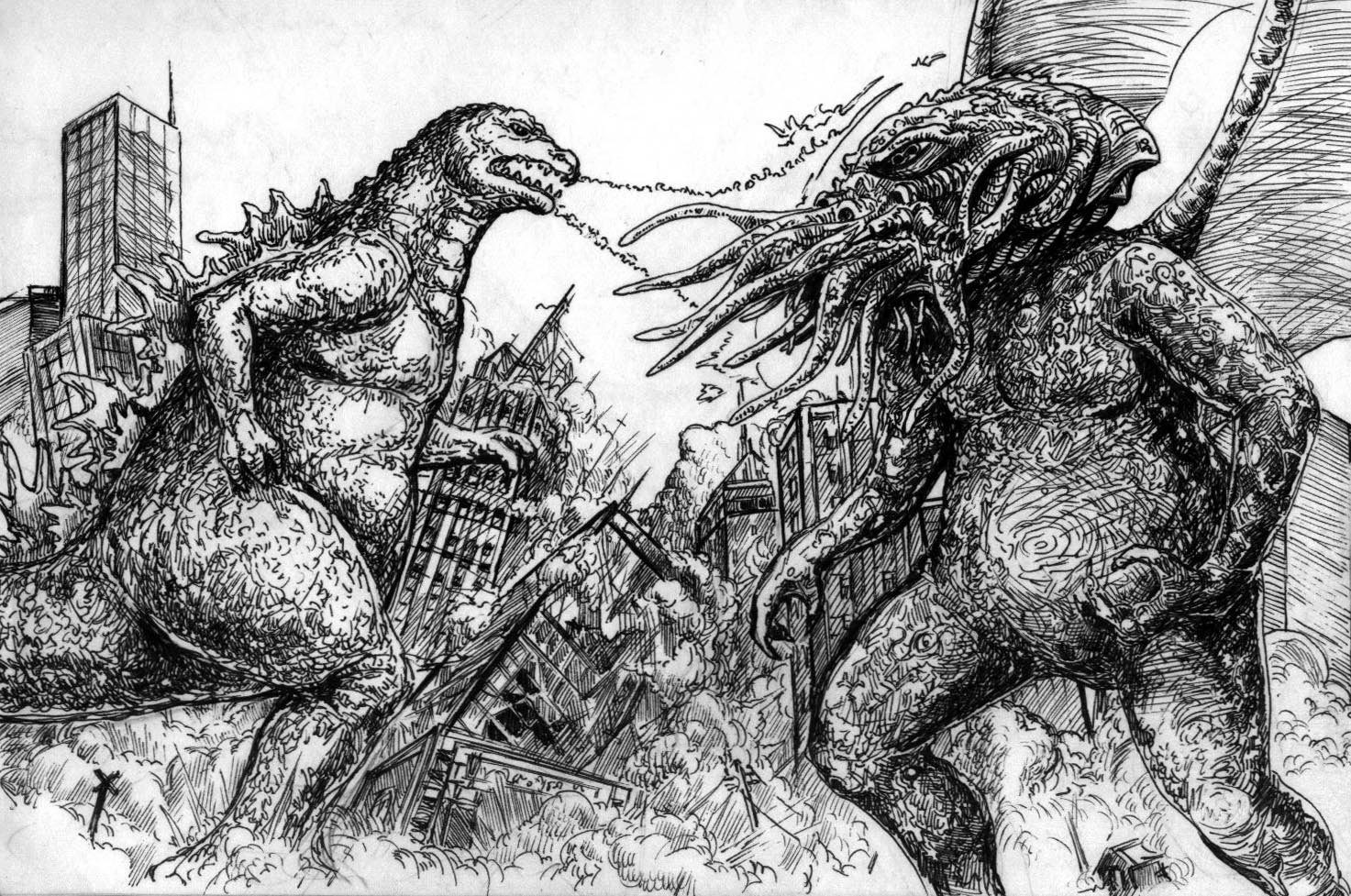 Laden Sie das Fantasie, Kreatur, Cthulhu, Godzilla-Bild kostenlos auf Ihren PC-Desktop herunter