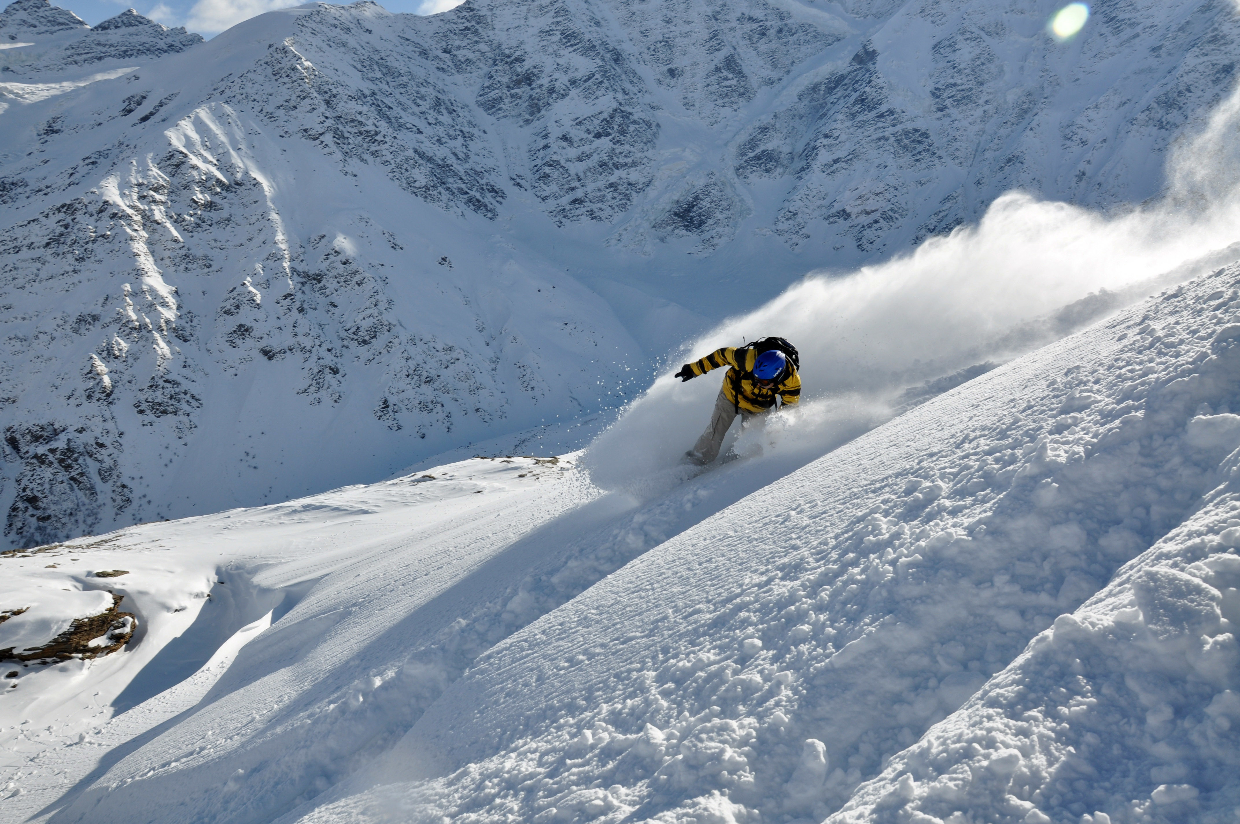 sports, mountains, snow, snowboarder