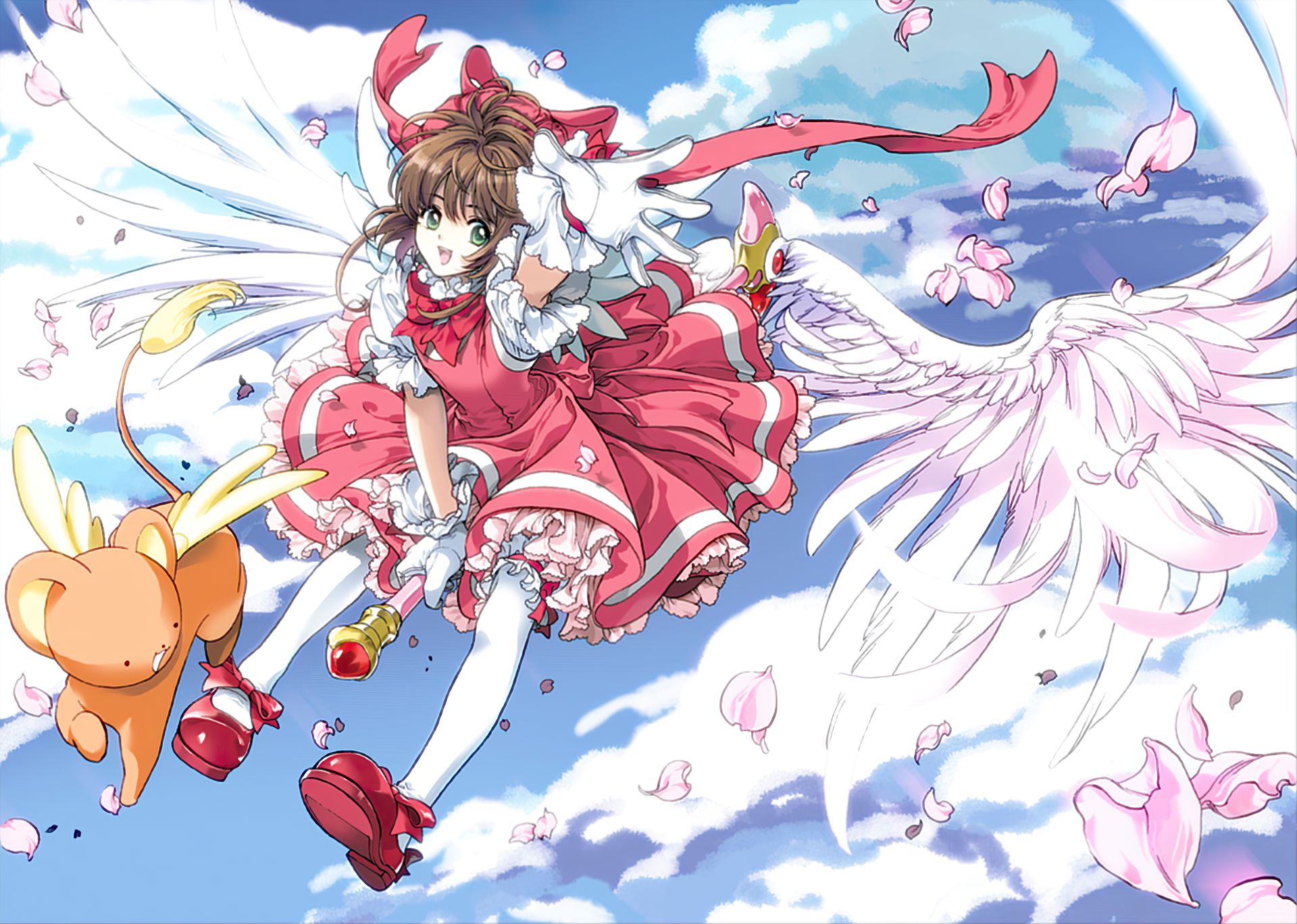 Laden Sie das Animes, Kadokyaputa Sakura, Sakura Kinomoto, Kerberos (Kartencaptor Sakura)-Bild kostenlos auf Ihren PC-Desktop herunter