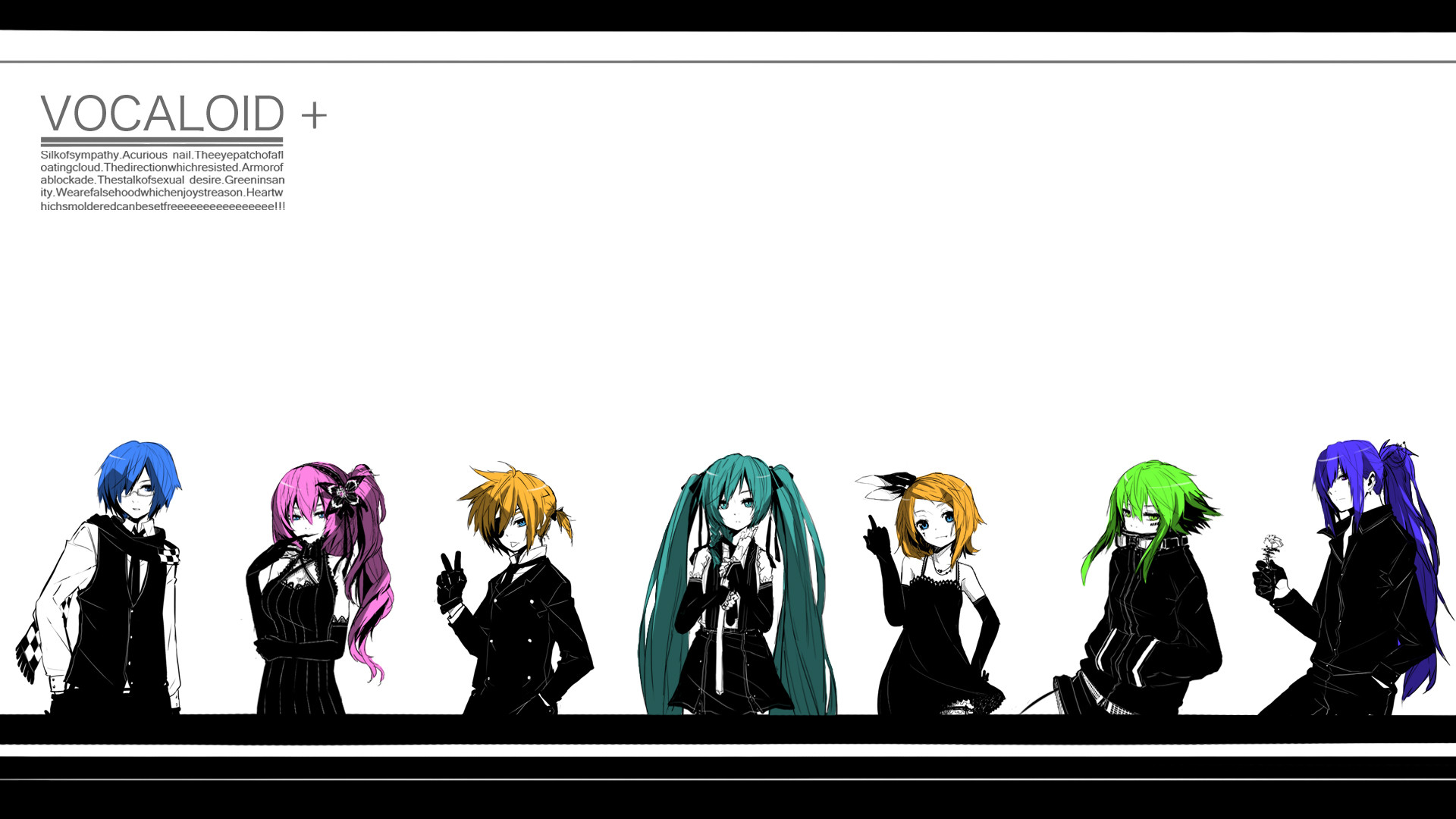 Laden Sie das Vocaloid, Hatsune Miku, Animes, Lukas Megurin, Rin Kagamine, Gumi (Vocaloid), Kaito (Vocaloid), Len Kagamine, Kamui Gakupo-Bild kostenlos auf Ihren PC-Desktop herunter