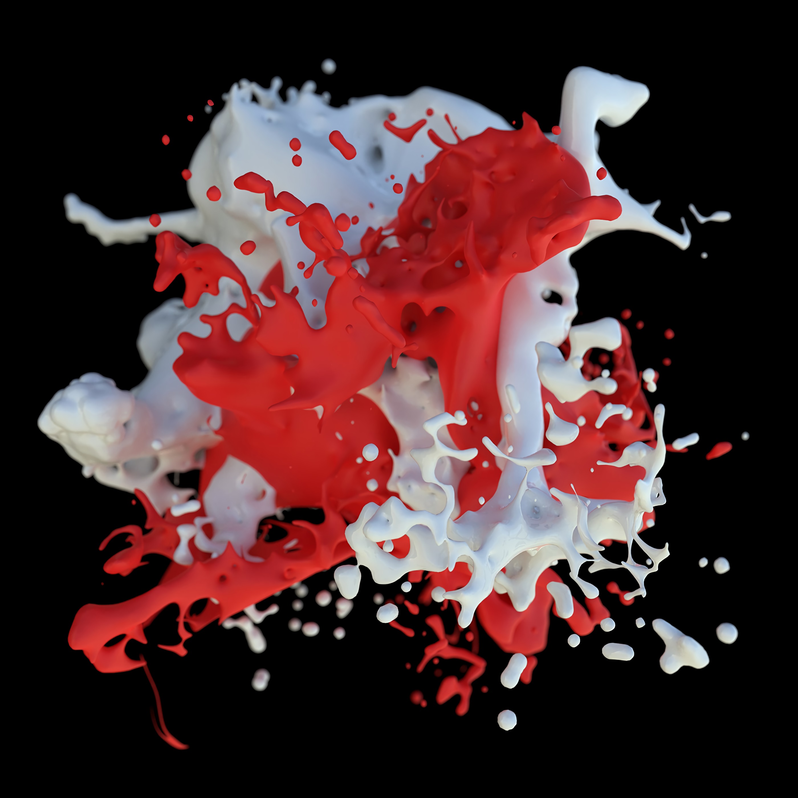mixing, spray, 3d, splash, white, red, paint, clot High Definition image