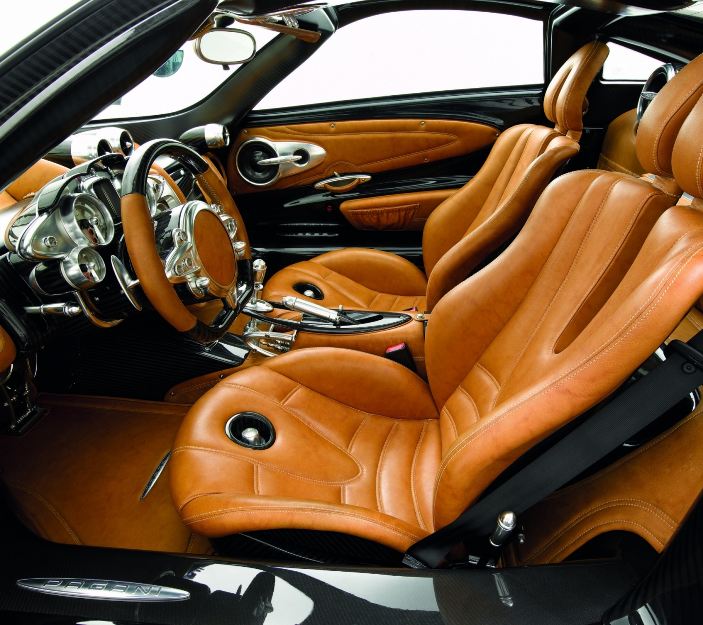 Download mobile wallpaper Interior, Pagani, Car, Leather, Pagani Huayra, Luxury, Vehicles for free.