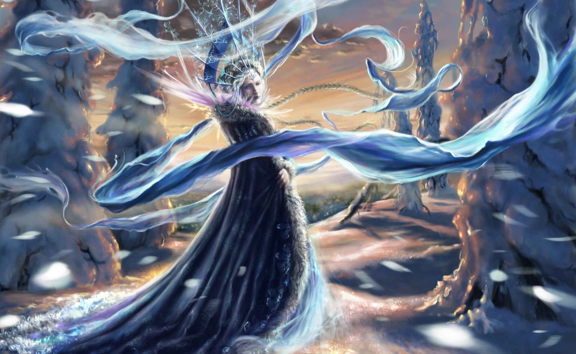 Free download wallpaper Snow, Snow Queen, Cold, Ice, Girl, Fantasy on your PC desktop