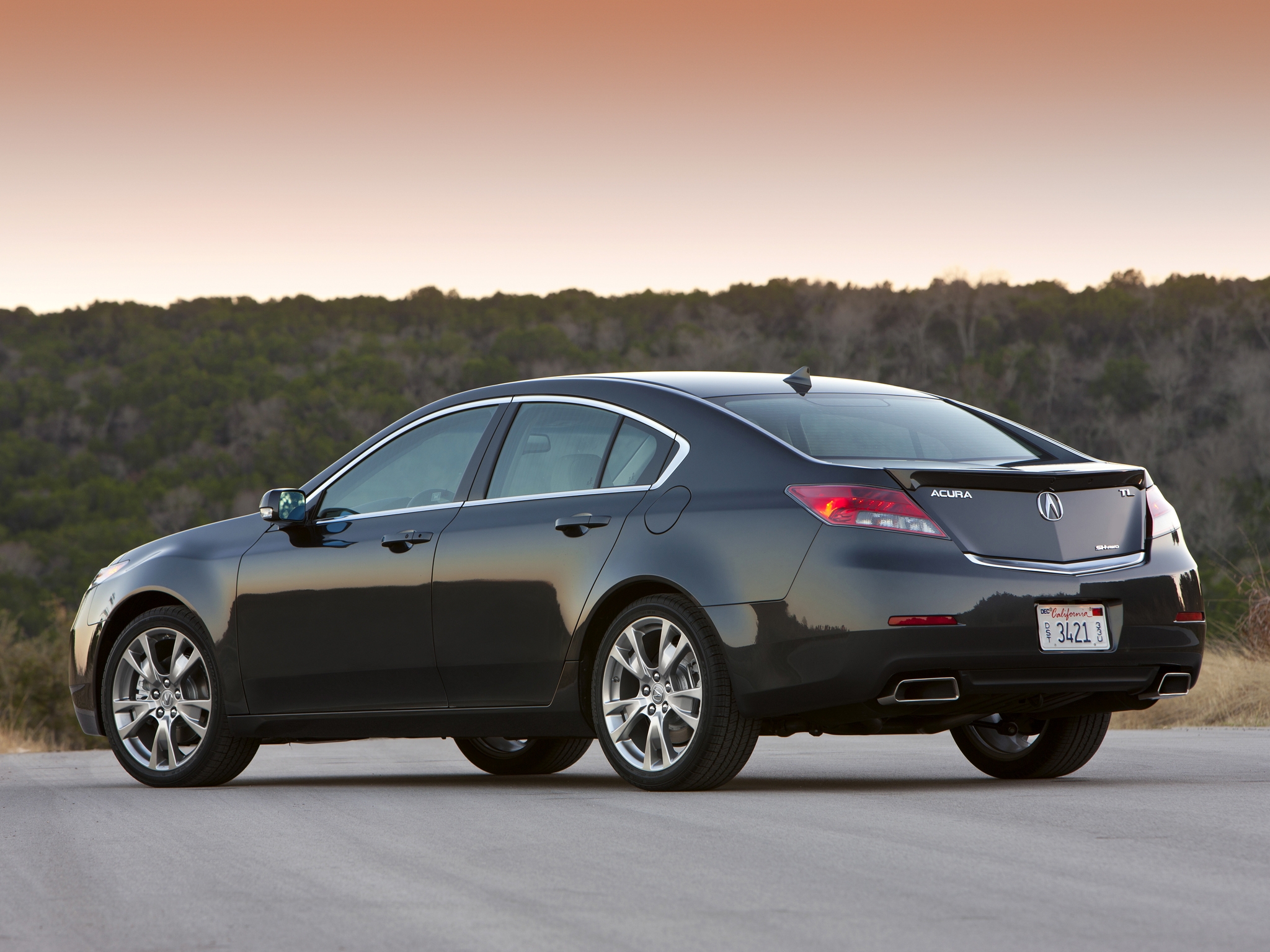 Free download wallpaper Auto, Trees, Sunset, Acura, Side View, Style, Akura, Tl, 2011, Cars on your PC desktop