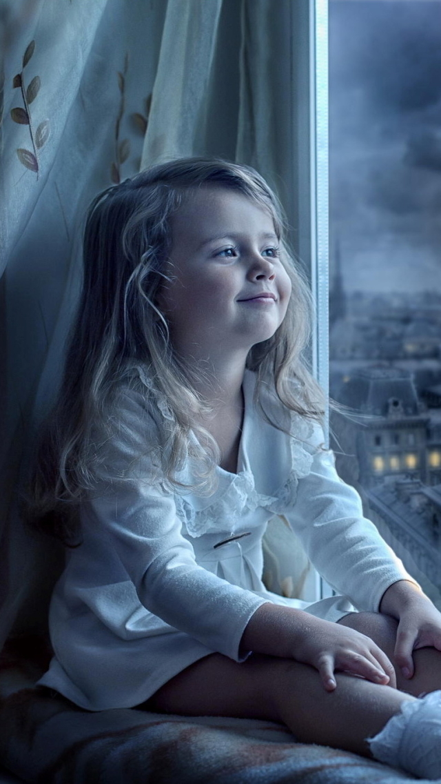 Download mobile wallpaper Window, Child, Cute, Photography, Little Girl for free.