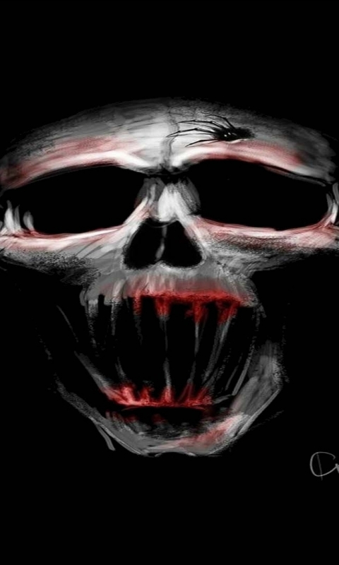 Download mobile wallpaper Dark, Skull for free.