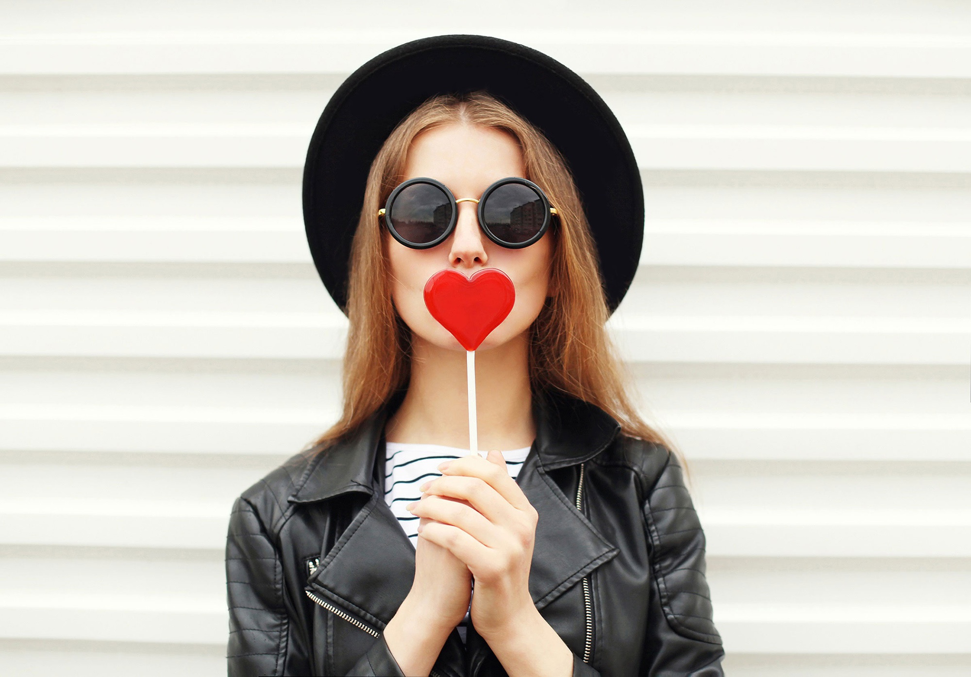 Download mobile wallpaper Lollipop, Sunglasses, Model, Women for free.