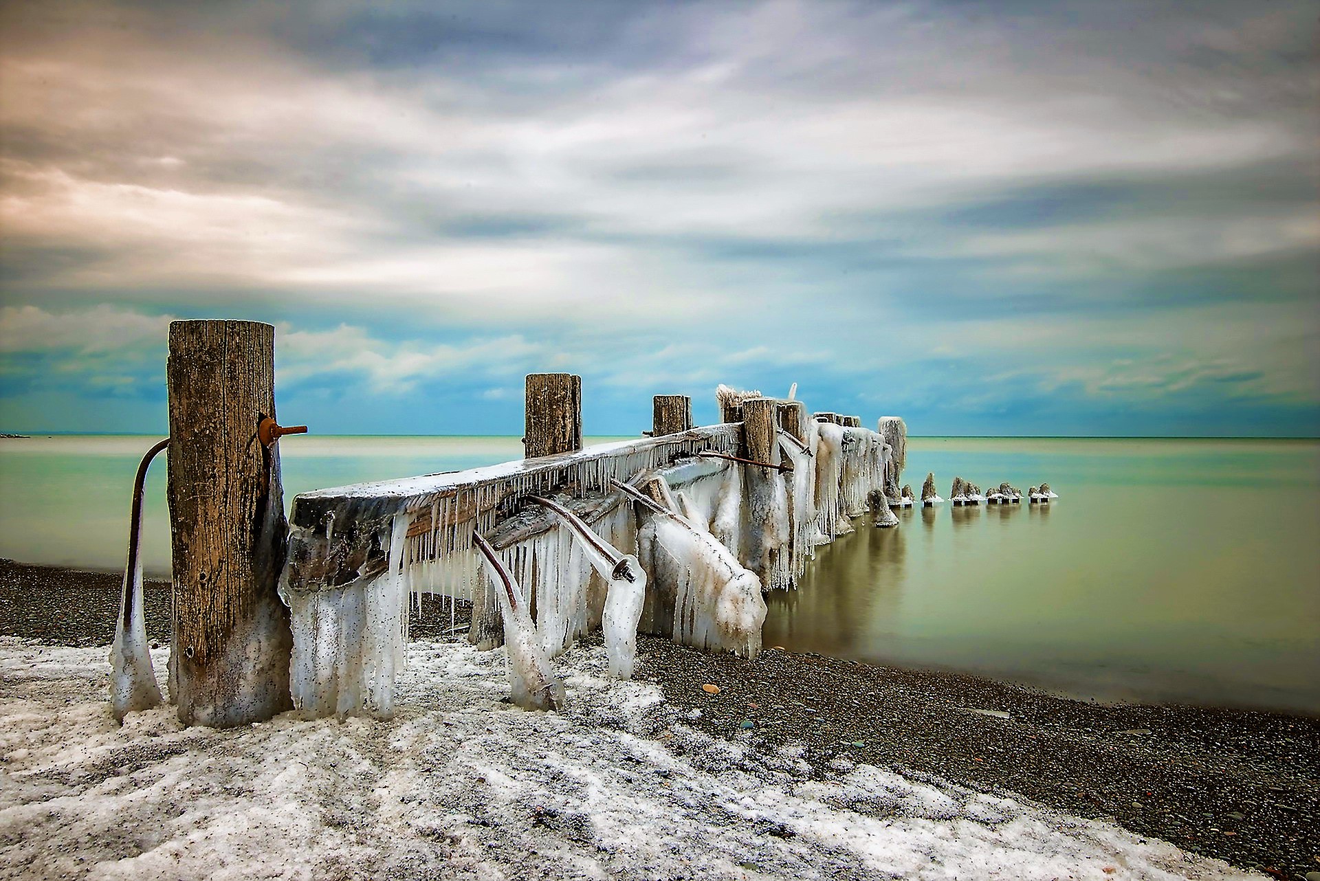 Baixe gratuitamente a imagem Inverno, Mar, Gelo, Praia, Horizonte, Oceano, Terra/natureza na área de trabalho do seu PC