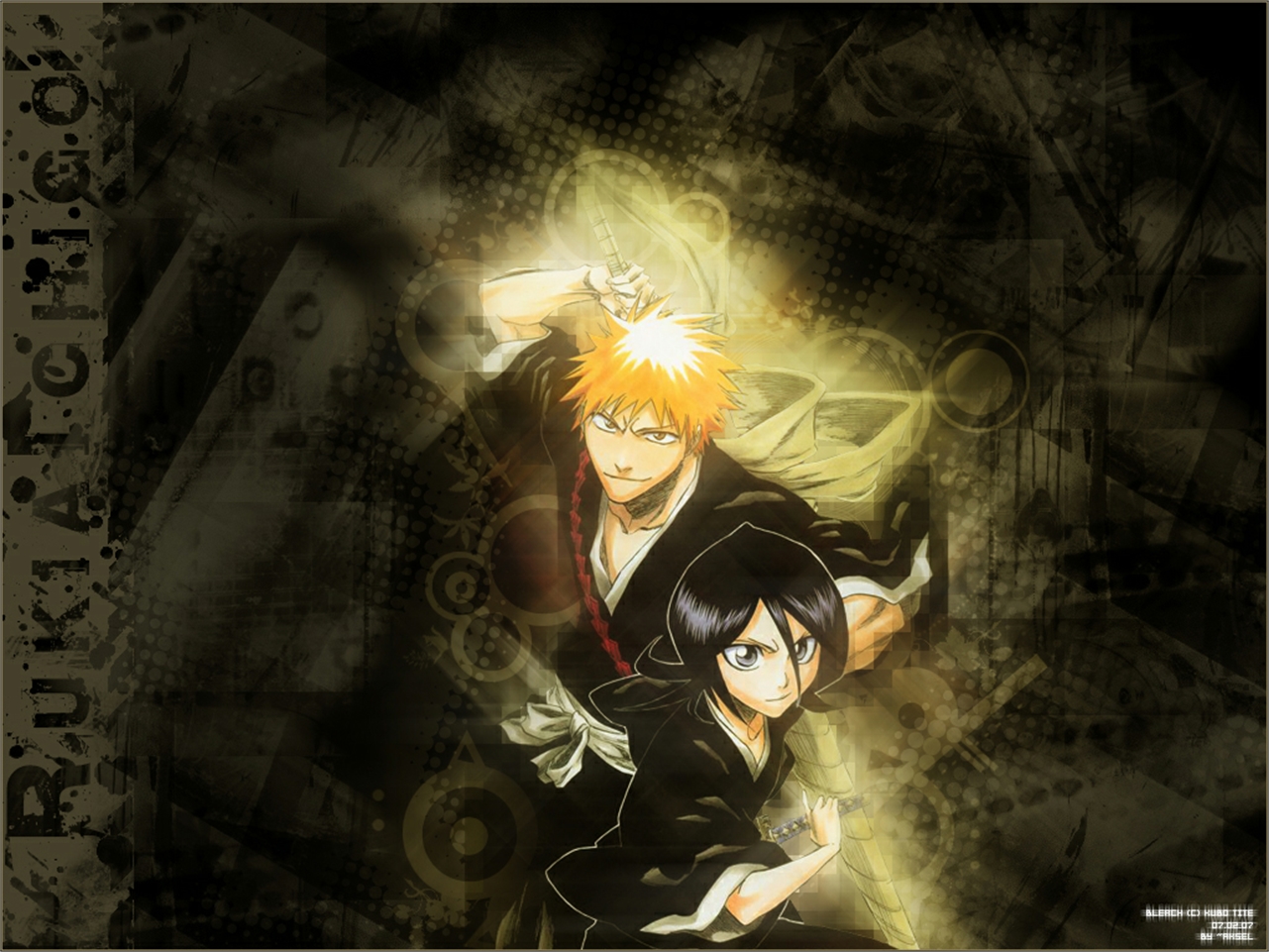 Download mobile wallpaper Anime, Bleach, Rukia Kuchiki, Ichigo Kurosaki for free.