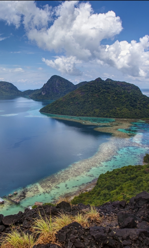 Download mobile wallpaper Earth, Tropics, Malaysia, Seascape, Borneo, Selu Sea for free.