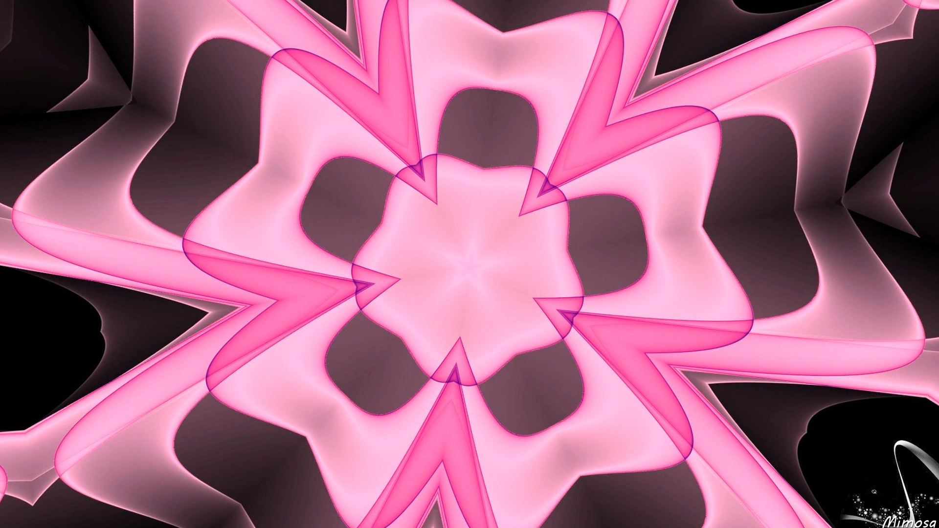 Download mobile wallpaper Abstract, Pink, Flower, Fractal for free.
