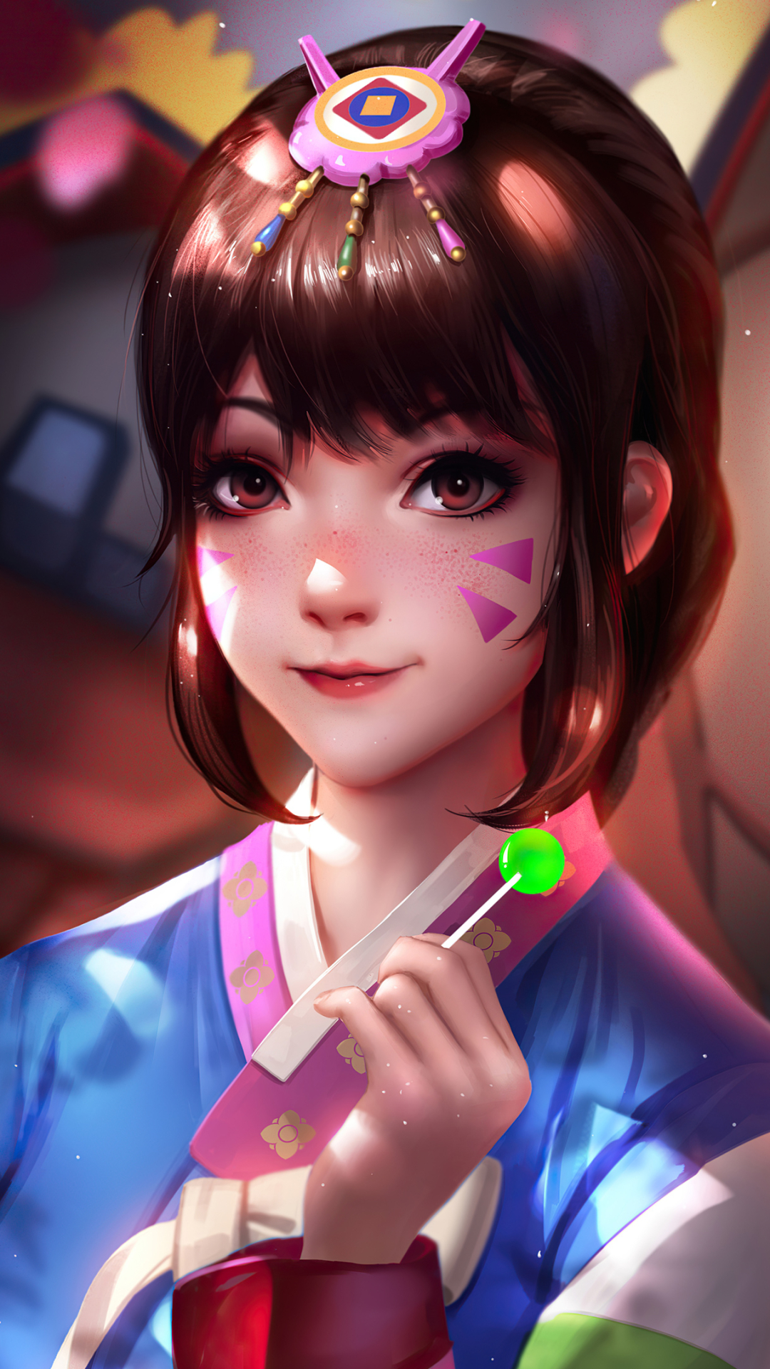 Download mobile wallpaper Overwatch, Brown Eyes, Video Game, Brown Hair, D Va (Overwatch) for free.