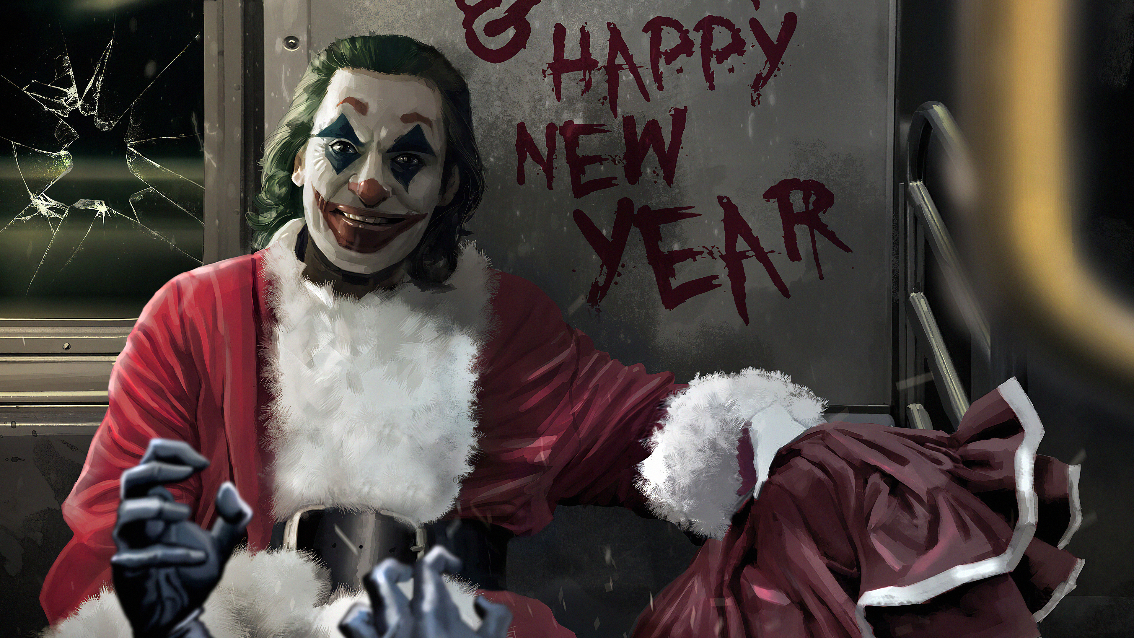 Handy-Wallpaper Joker, Comics, Dc Comics, Frohes Neues Jahr kostenlos herunterladen.