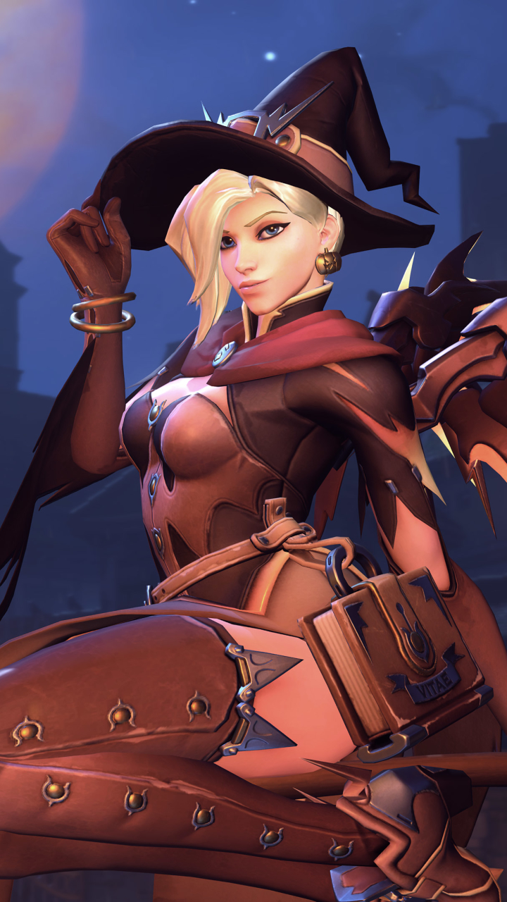 Download mobile wallpaper Witch, Overwatch, Video Game, Mercy (Overwatch) for free.