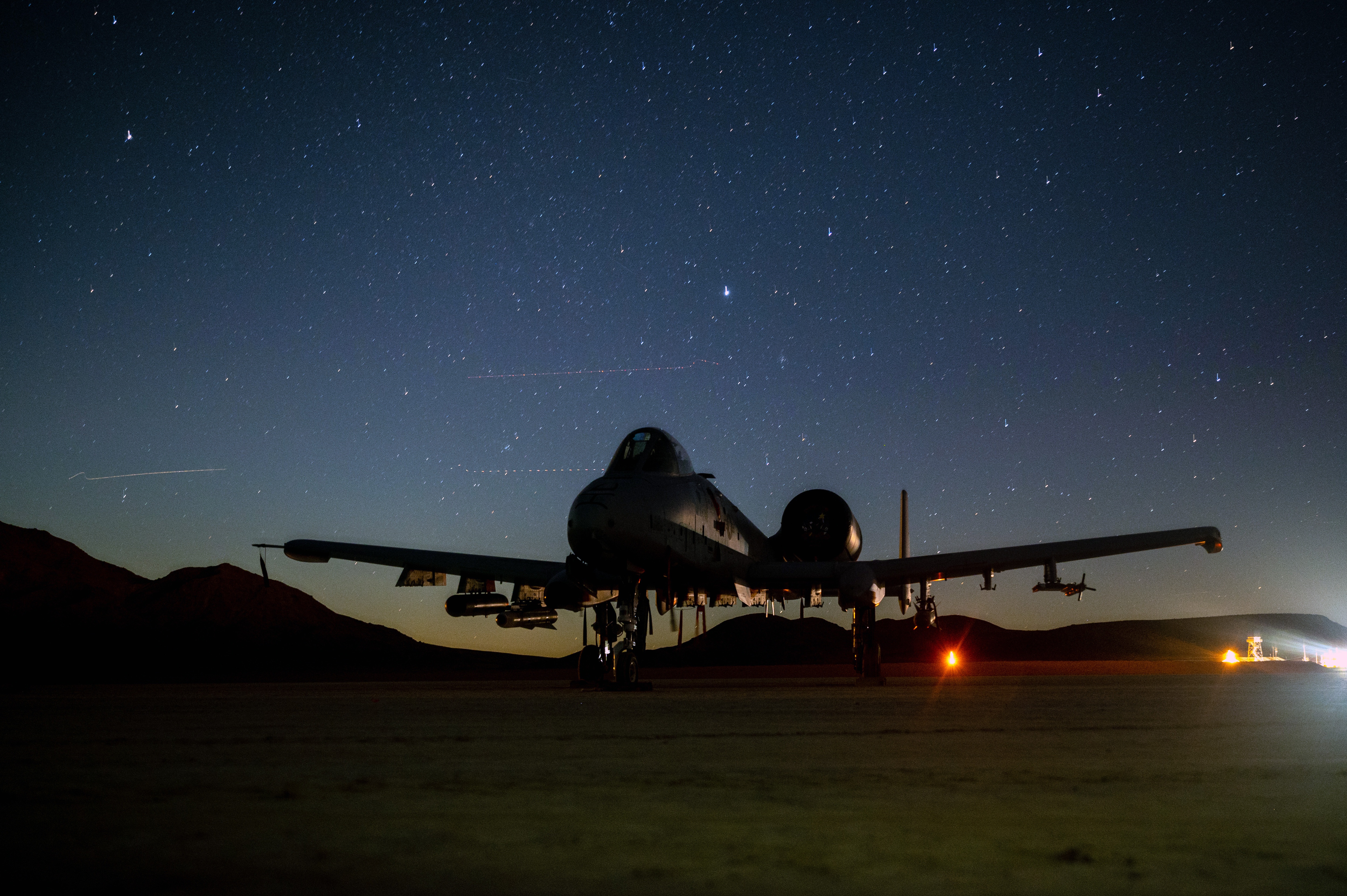 Free download wallpaper Night, Military, Fairchild Republic A 10 Thunderbolt Ii, Warplane, Jet Fighters on your PC desktop