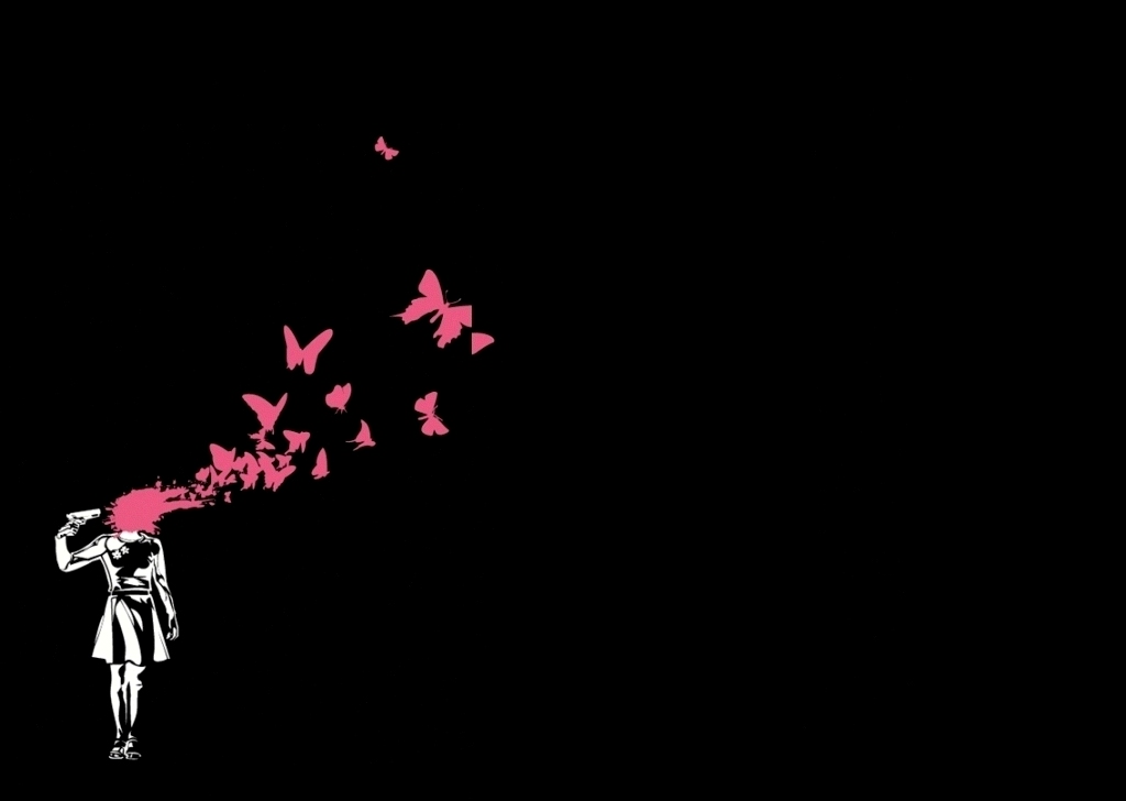 black, suicide, butterfly, artistic, human 1080p