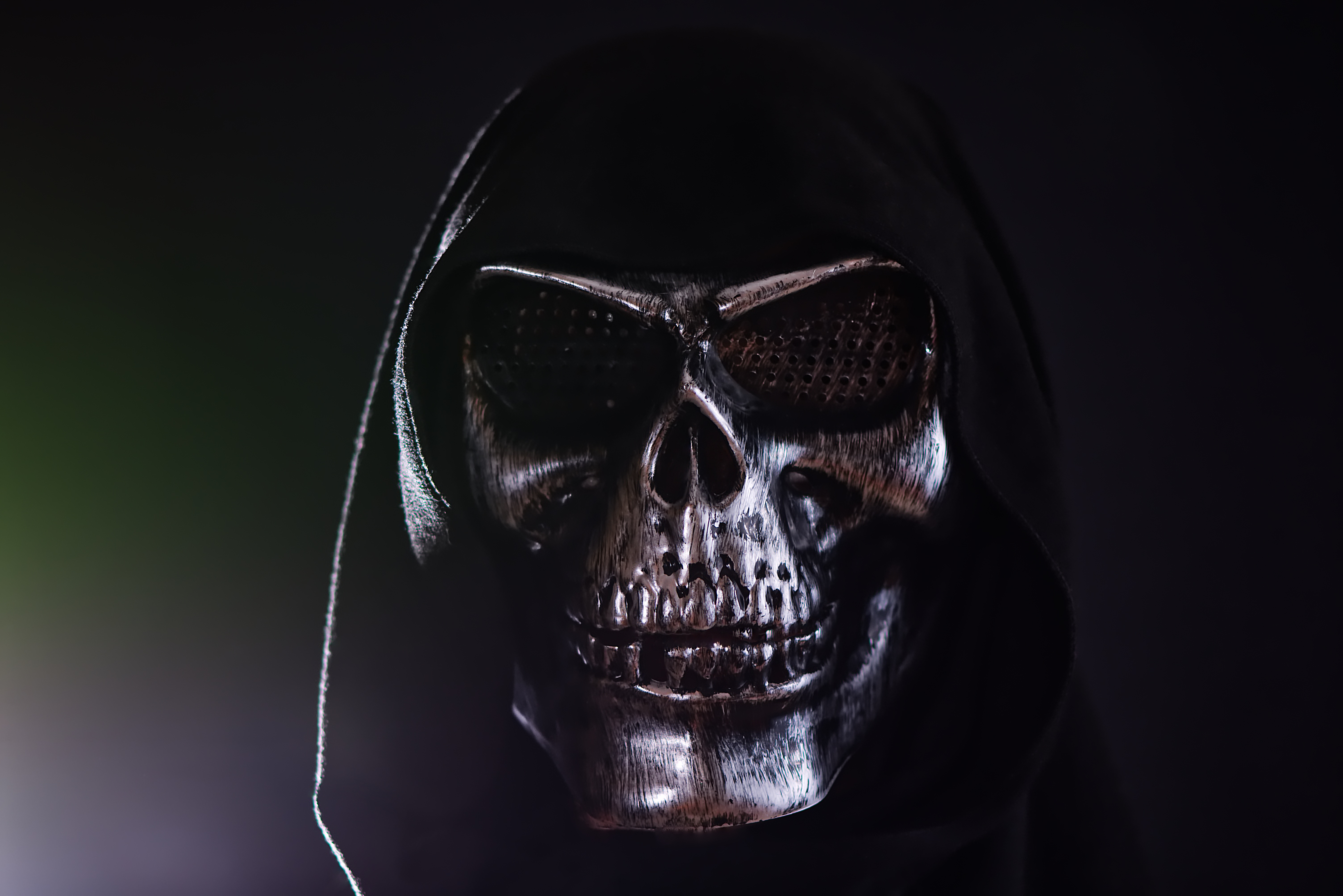 hood, skull, dark, miscellanea, miscellaneous, mask HD wallpaper
