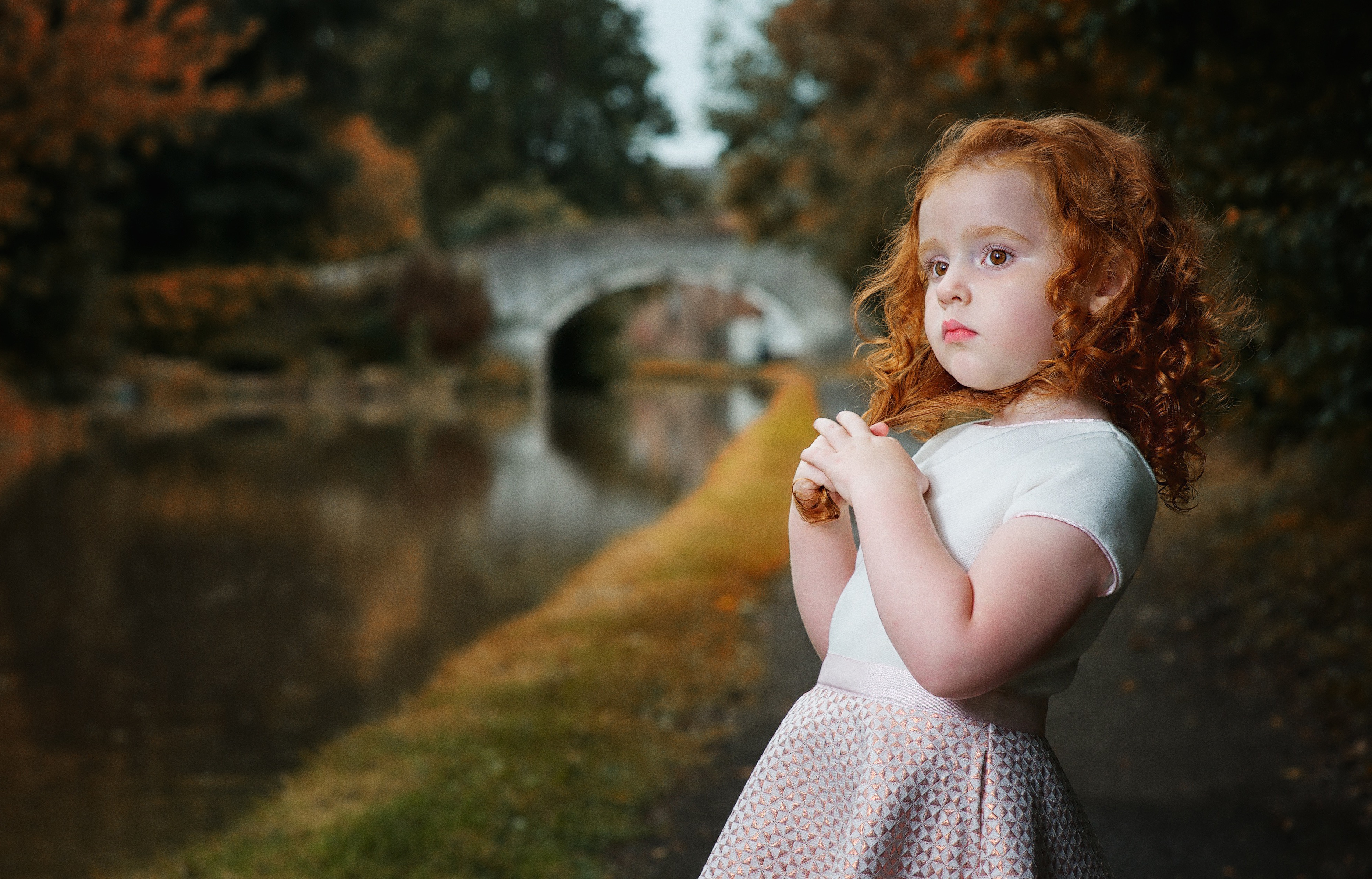 Download mobile wallpaper Redhead, Child, Photography, Brown Eyes, Little Girl, Depth Of Field for free.