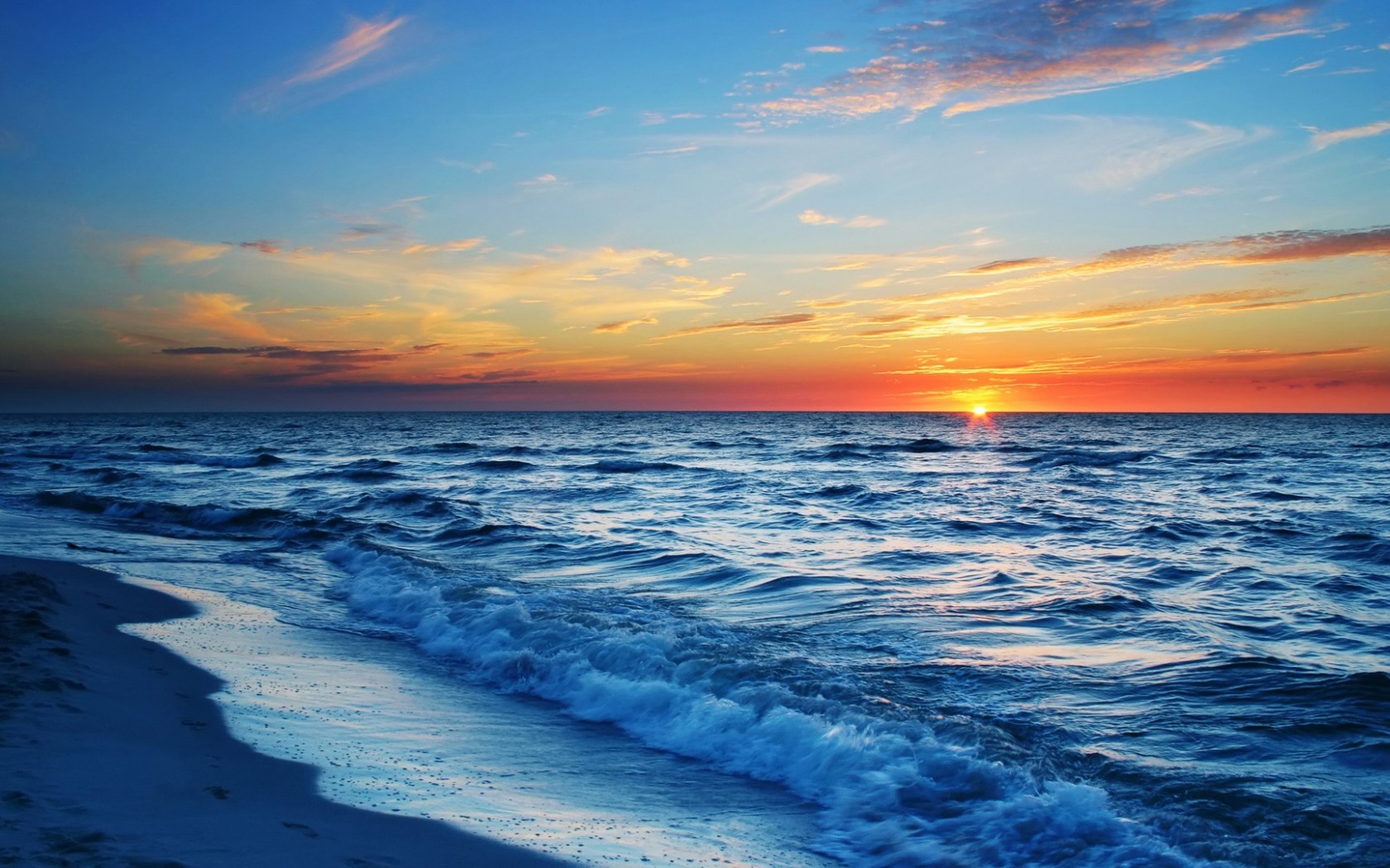 Download mobile wallpaper Sunset, Clouds, Sea, Waves, Landscape for free.