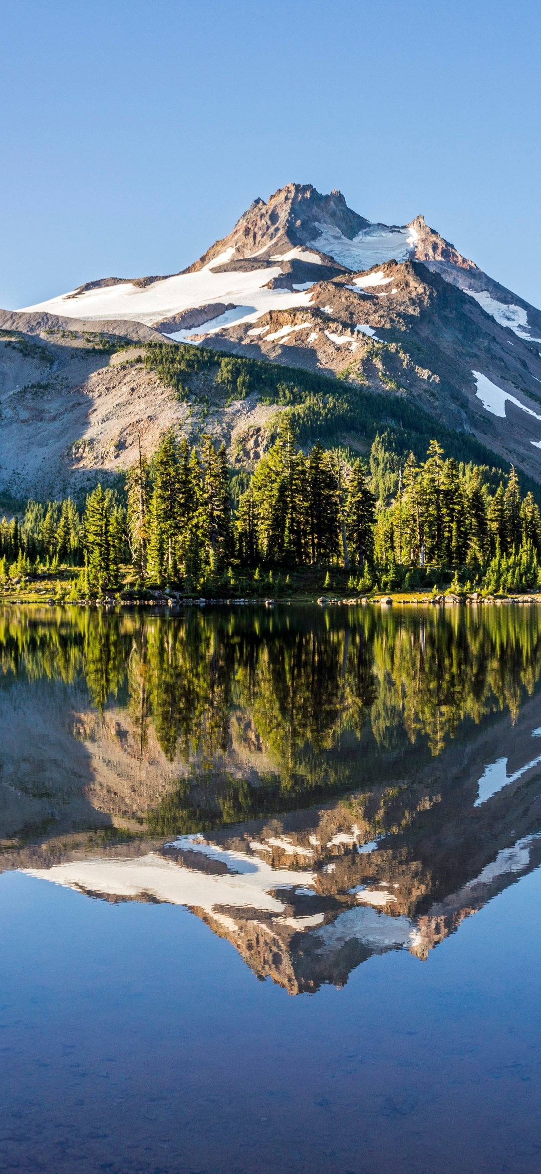 無料モバイル壁紙自然, 湖, 山, 反射, 地球, オレゴンをダウンロードします。