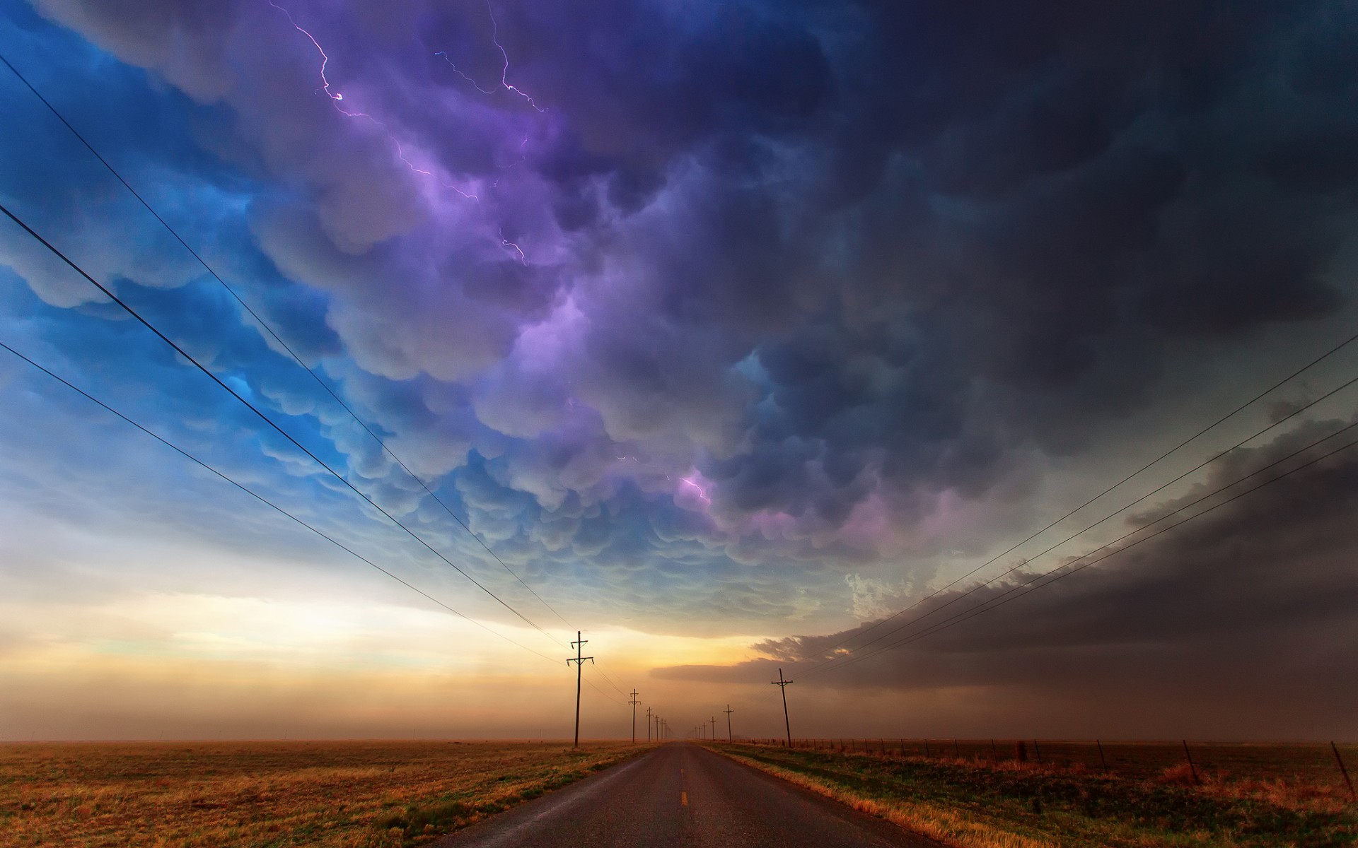 Download mobile wallpaper Road, Storm, Cloud, Man Made for free.