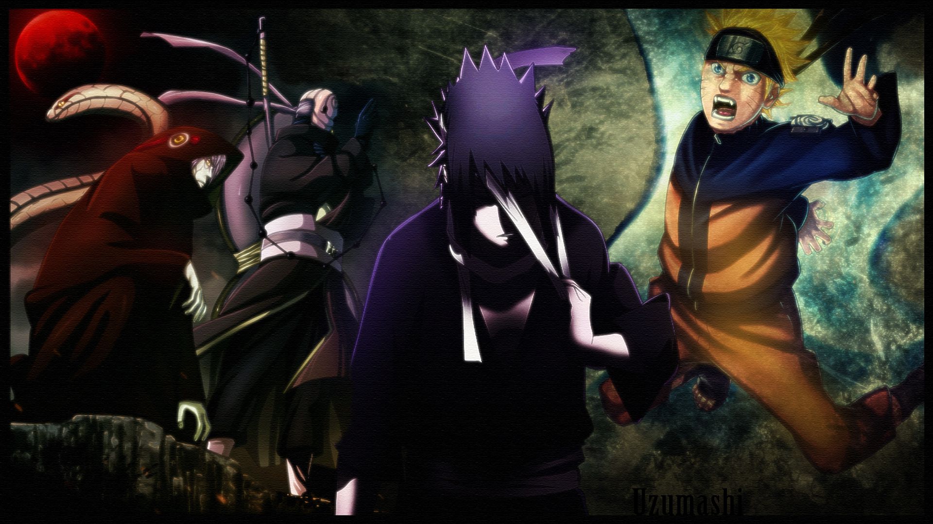 387629 descargar fondo de pantalla animado, naruto, kabuto yakushi, naruto uzumaki, obito uchiha, sasuke uchiha: protectores de pantalla e imágenes gratis