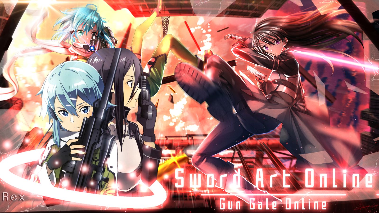 Download mobile wallpaper Anime, Sword Art Online, Kirito (Sword Art Online), Kazuto Kirigaya, Sword Art Online Ii, Sinon (Sword Art Online), Shino Asada for free.