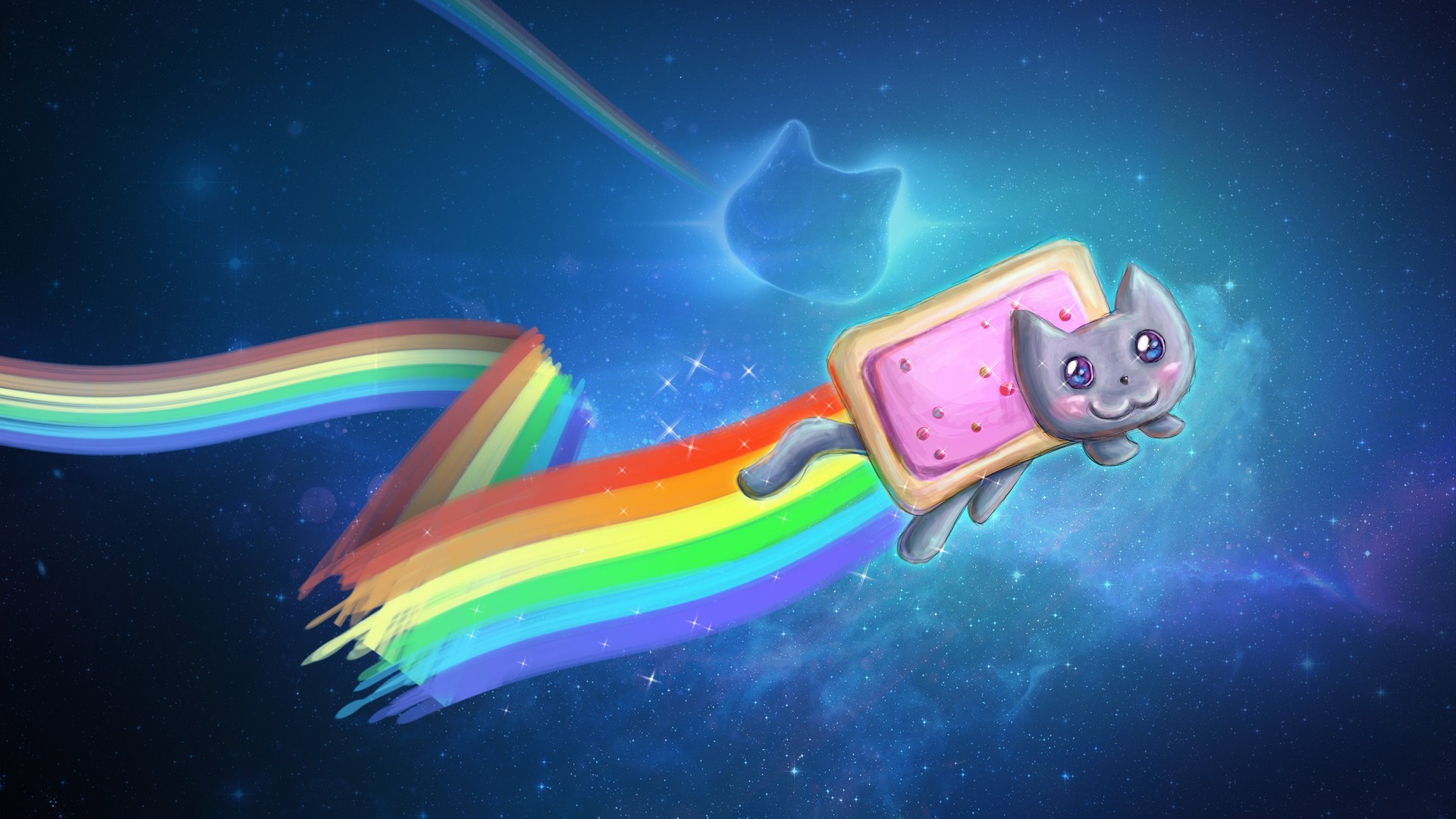 Téléchargez des papiers peints mobile Chat Nyan, Humour, Arc En Ciel gratuitement.