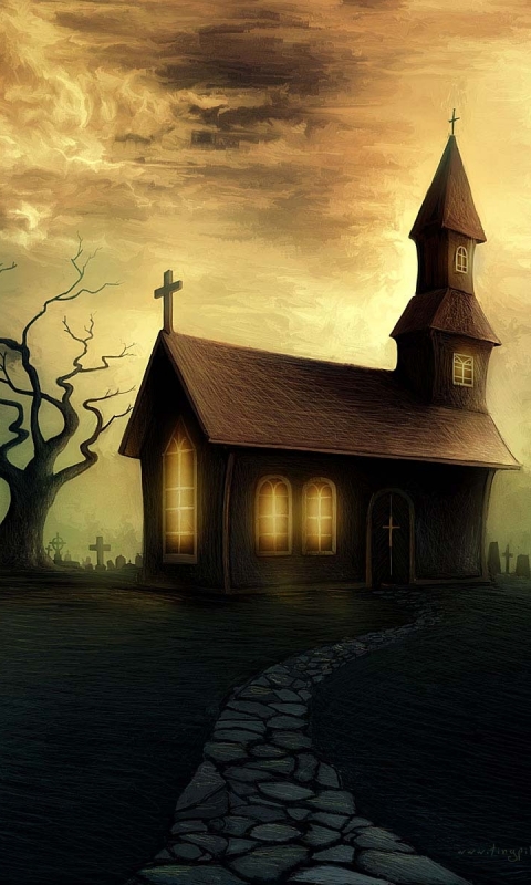 Download mobile wallpaper Dark, Creepy, Cemetery for free.