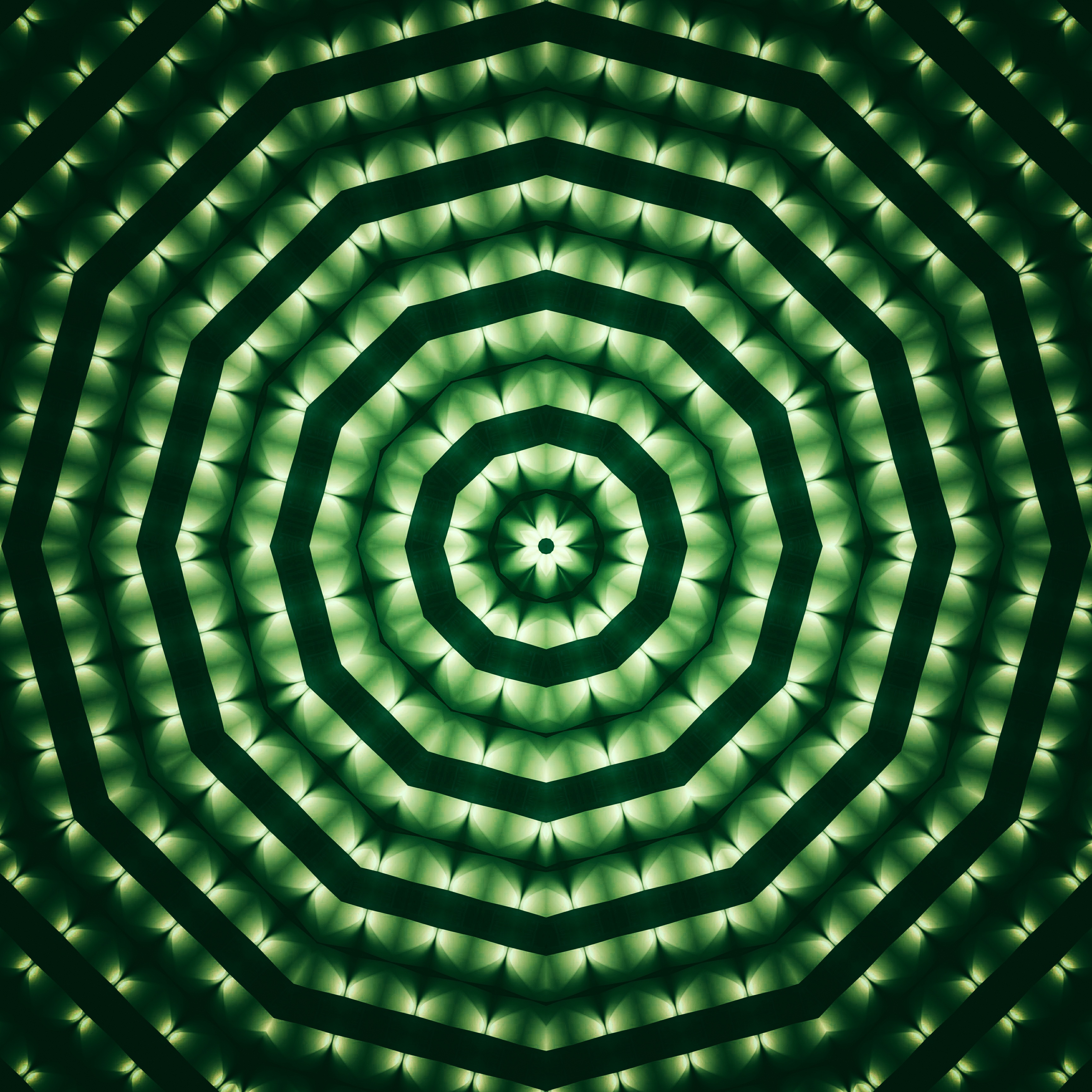 rotation, abstract, patterns, green, circles
