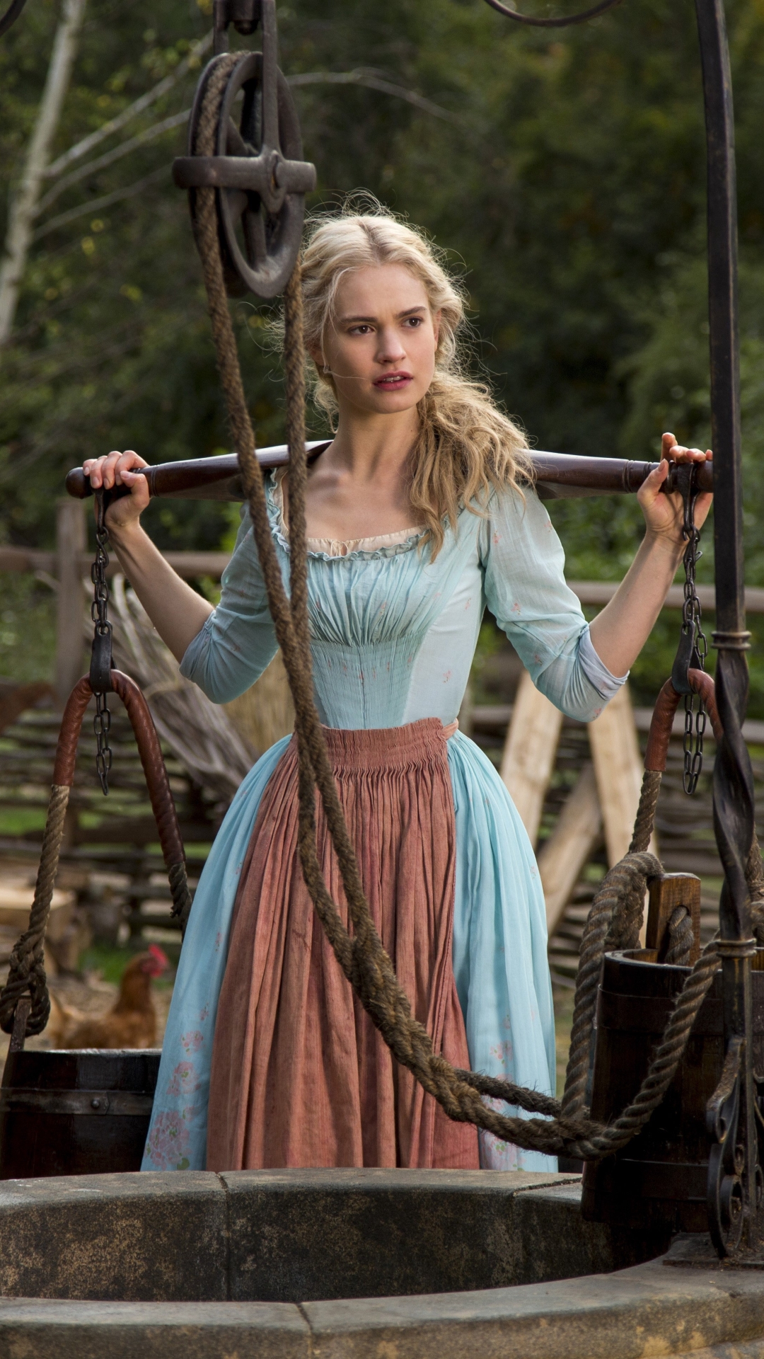 Download mobile wallpaper Movie, Lily James, Cinderella (2015) for free.