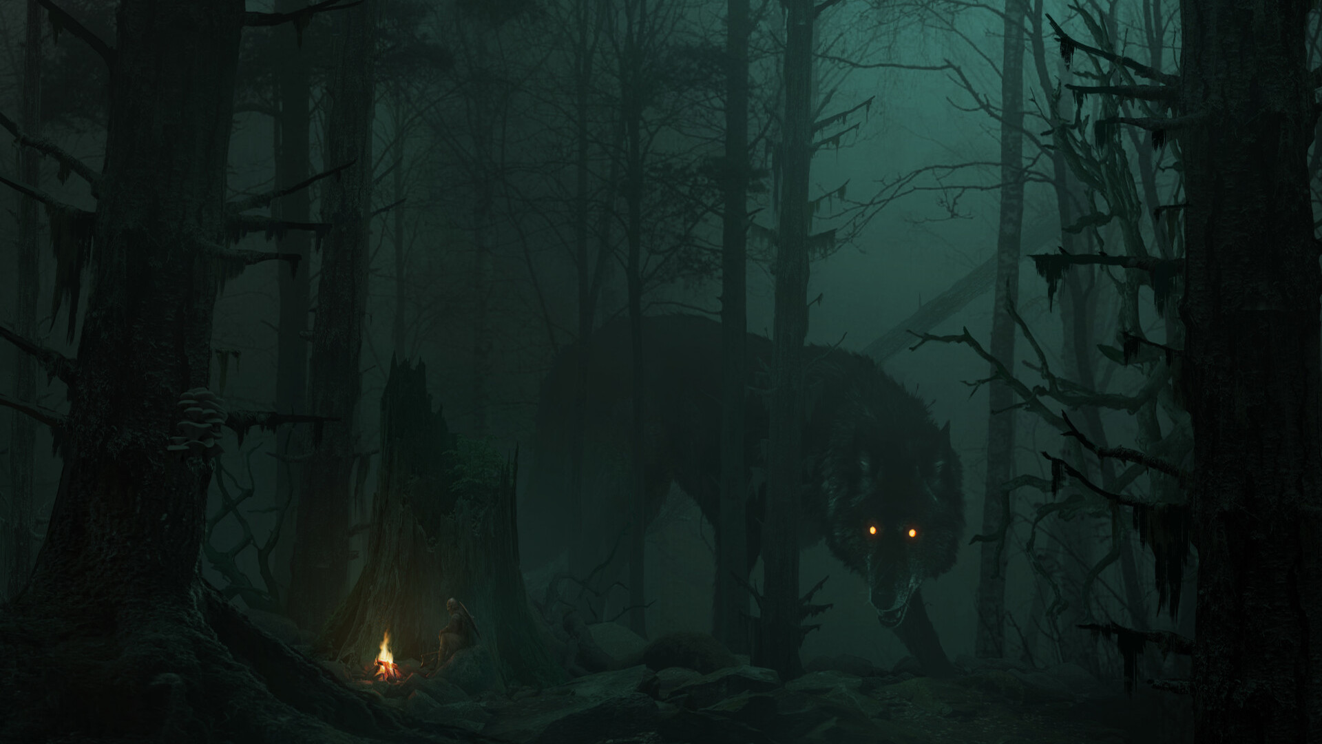 Download mobile wallpaper Fantasy, Forest, Wolf, Fantasy Animals for free.