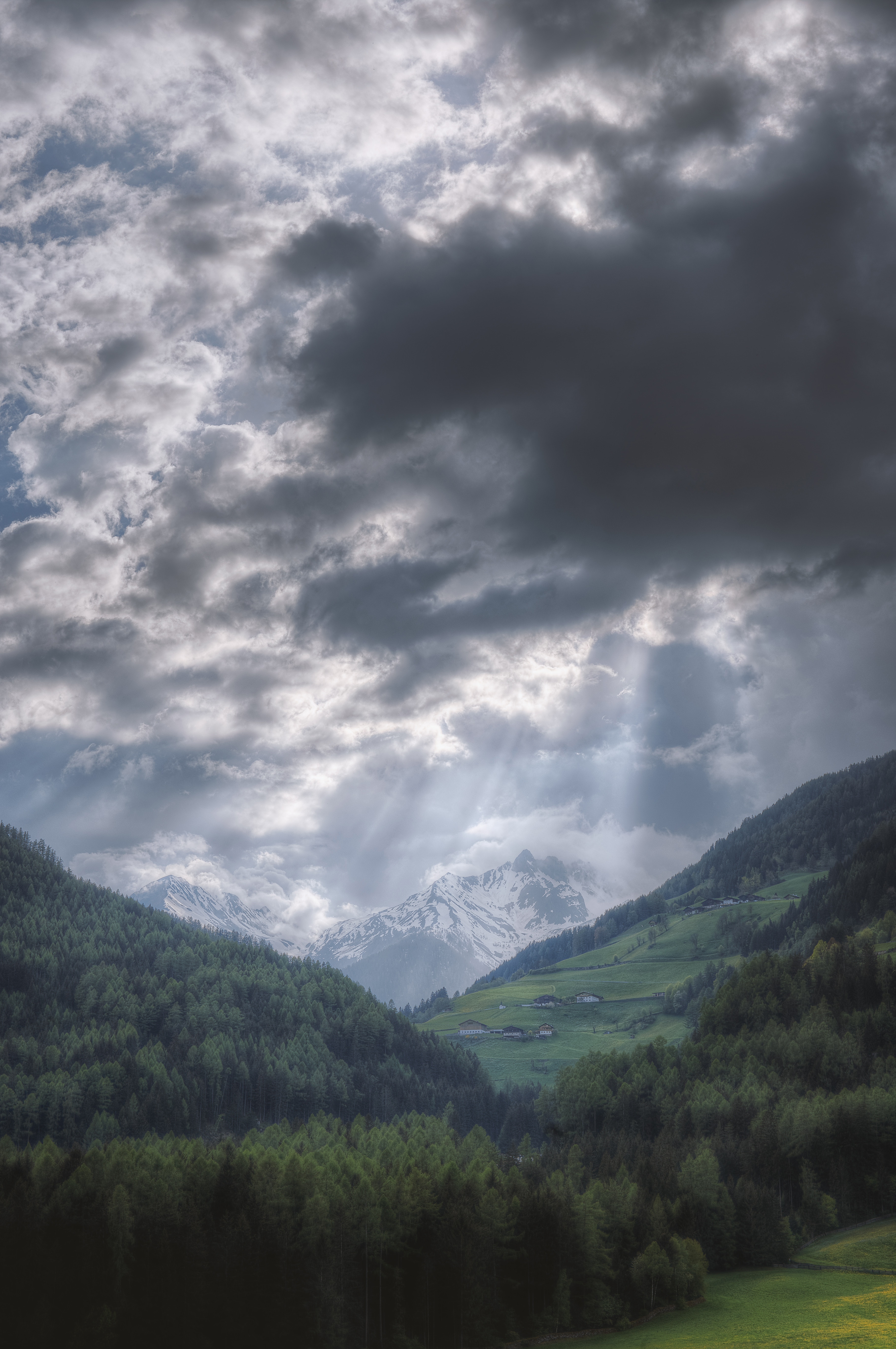 Handy-Wallpaper Mountains, Nebel, Natur, Clouds, Bäume kostenlos herunterladen.