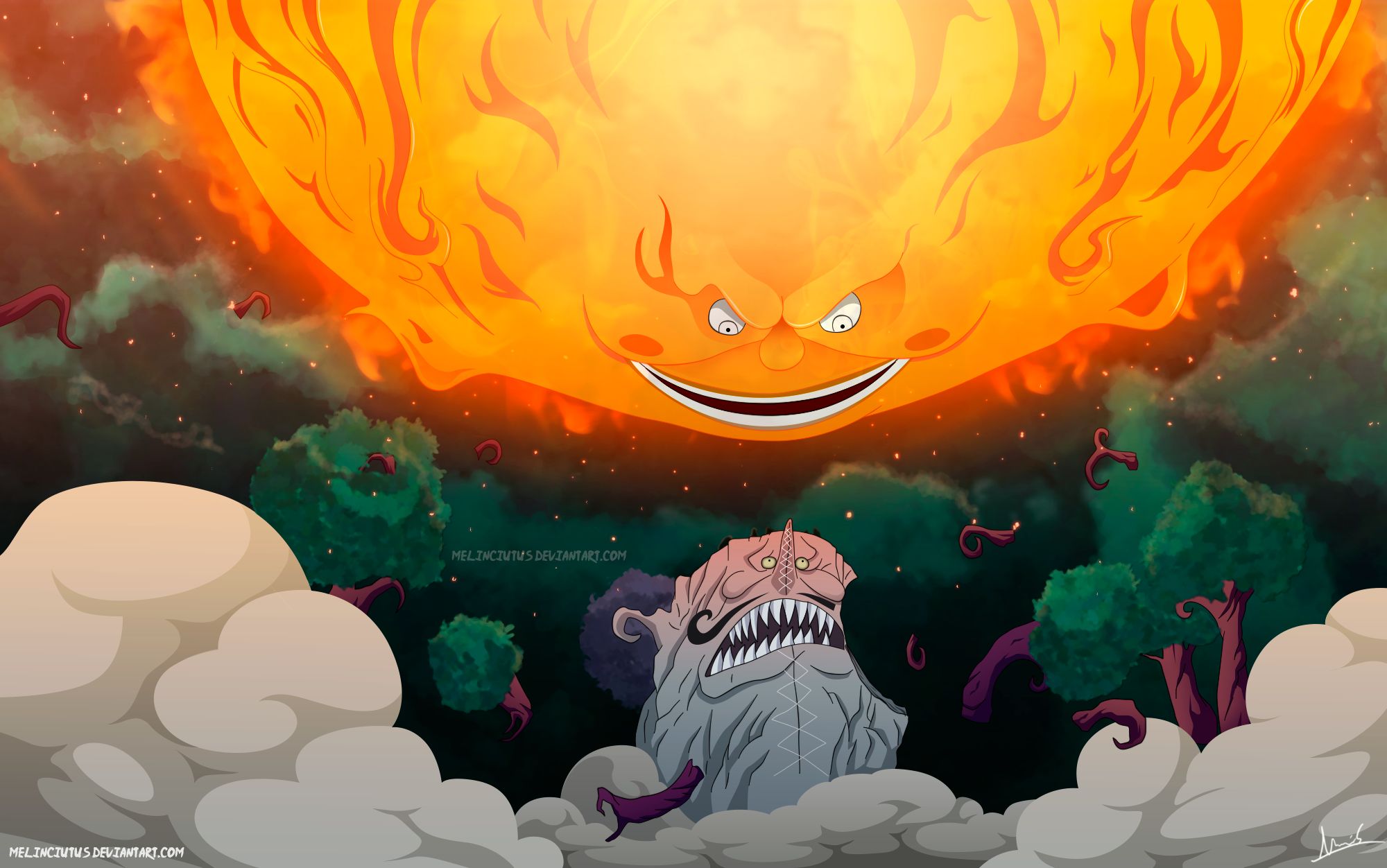 Free download wallpaper Anime, One Piece, Prometheus (One Piece), King Baum (One Piece) on your PC desktop