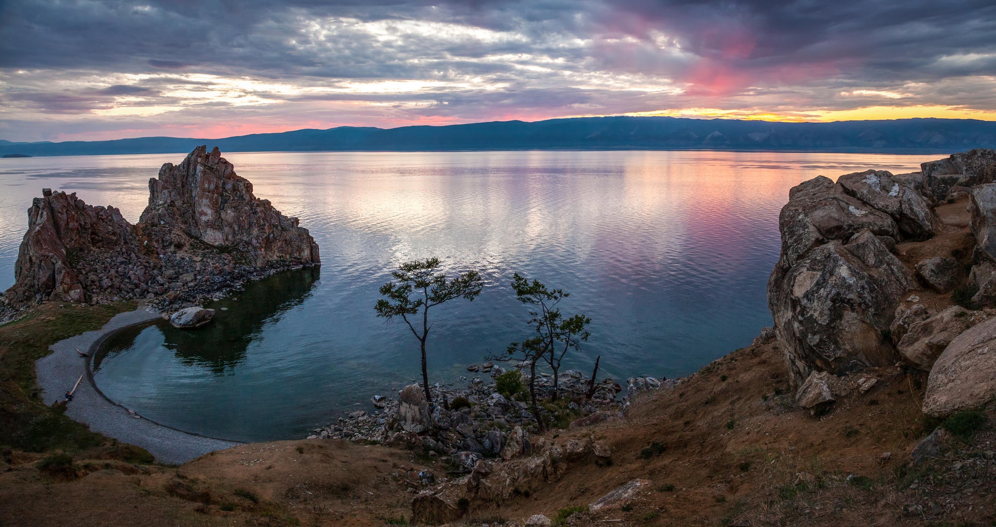 Скачати мобільні шпалери Озера, Озеро, Земля, Росія, Захід Сонця безкоштовно.