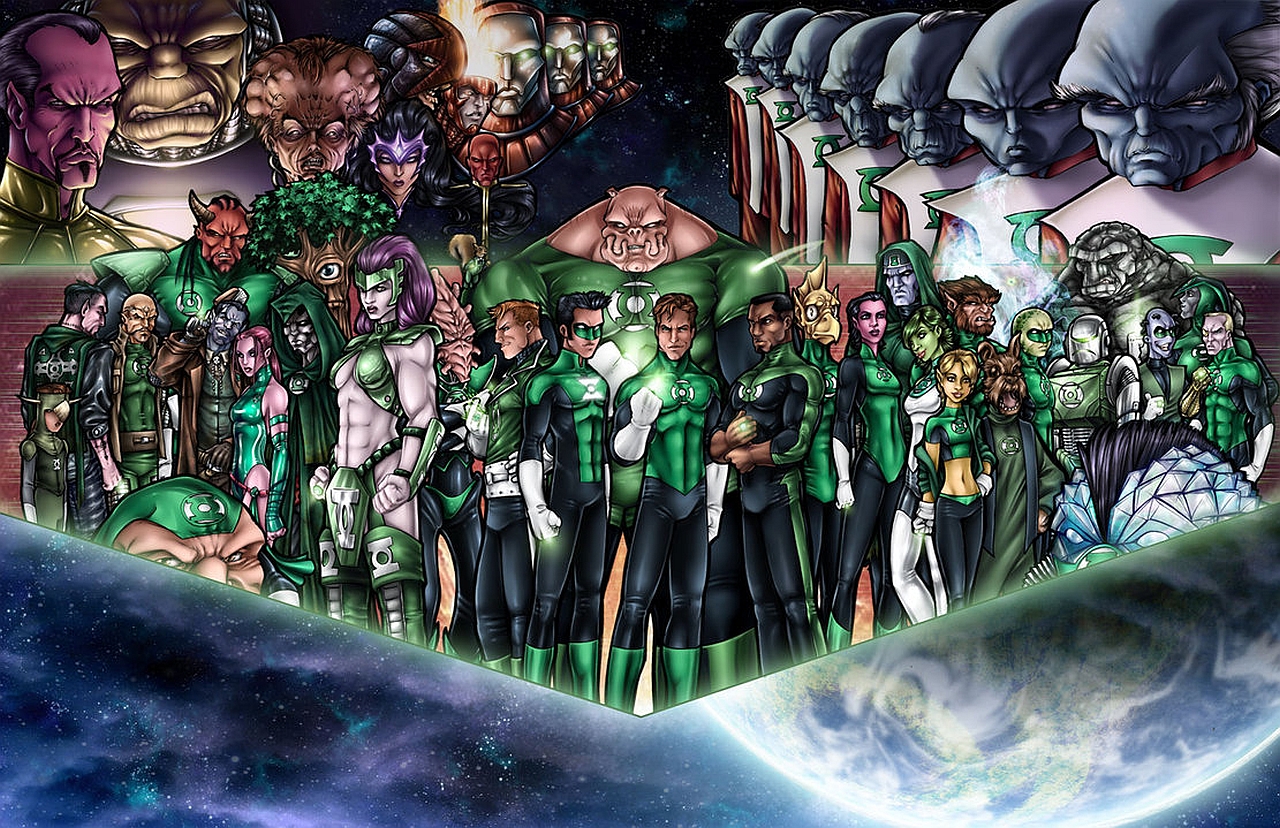 comics, green lantern corps, green lantern, guy gardner, hal jordan, jade (dc comics), john stewart (green lantern), kilowog (dc comics), kyle rayner, sinestro (dc comics), star sapphire (dc comics)