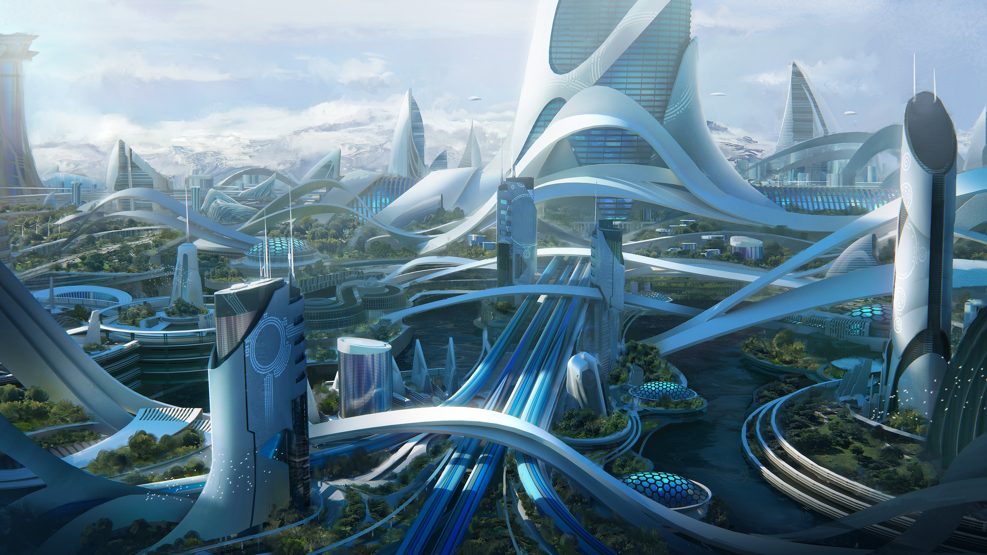 Download mobile wallpaper City, Building, Sci Fi, Futuristic for free.