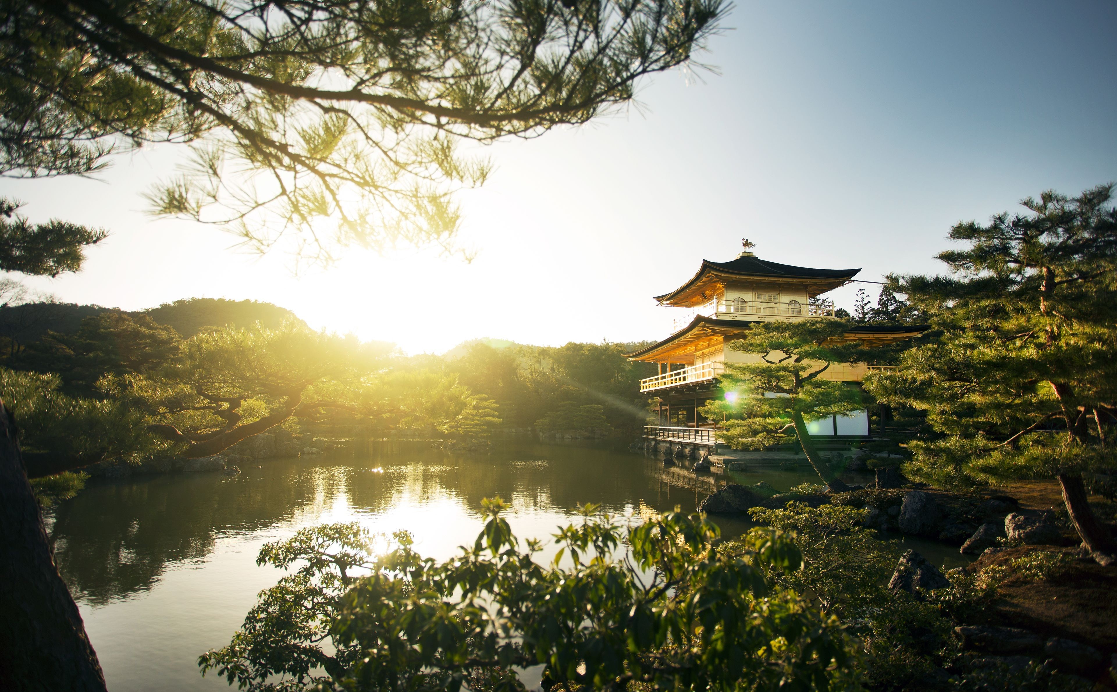 337899 descargar fondo de pantalla religioso, kinkaku ji, japón, kioto, el templo del pabellón dorado, templos: protectores de pantalla e imágenes gratis