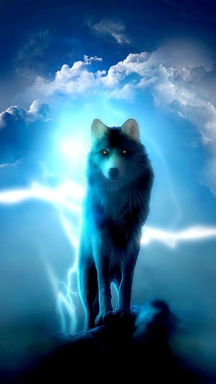 Download mobile wallpaper Wolf, Animal, Fantasy Animals for free.