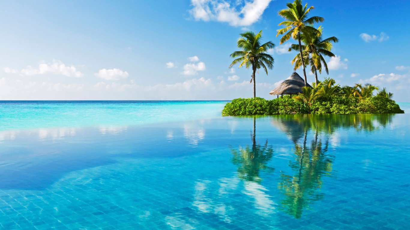 Laden Sie das Ozean, Palme, Insel, Erde/natur-Bild kostenlos auf Ihren PC-Desktop herunter