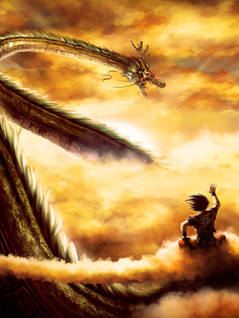 Descarga gratuita de fondo de pantalla para móvil de Dragon Ball Z, Esfera Del Dragón, Animado, Goku, Shenron (Bola De Dragón).