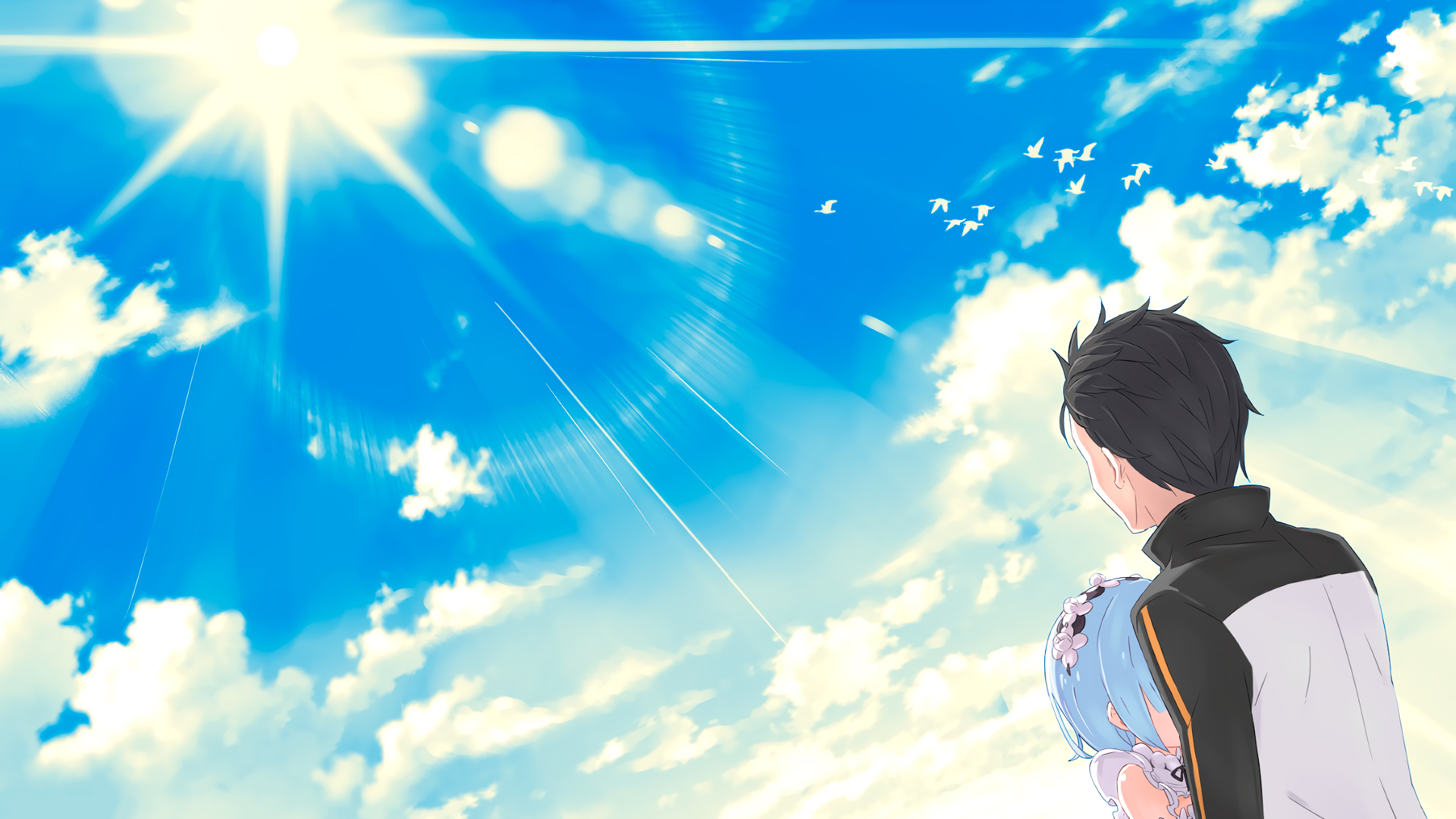 Laden Sie das Animes, Re:zero Das Leben In Einer Anderen Welt Beginnen, Subaru Natsuki, Rem (Re: Null)-Bild kostenlos auf Ihren PC-Desktop herunter