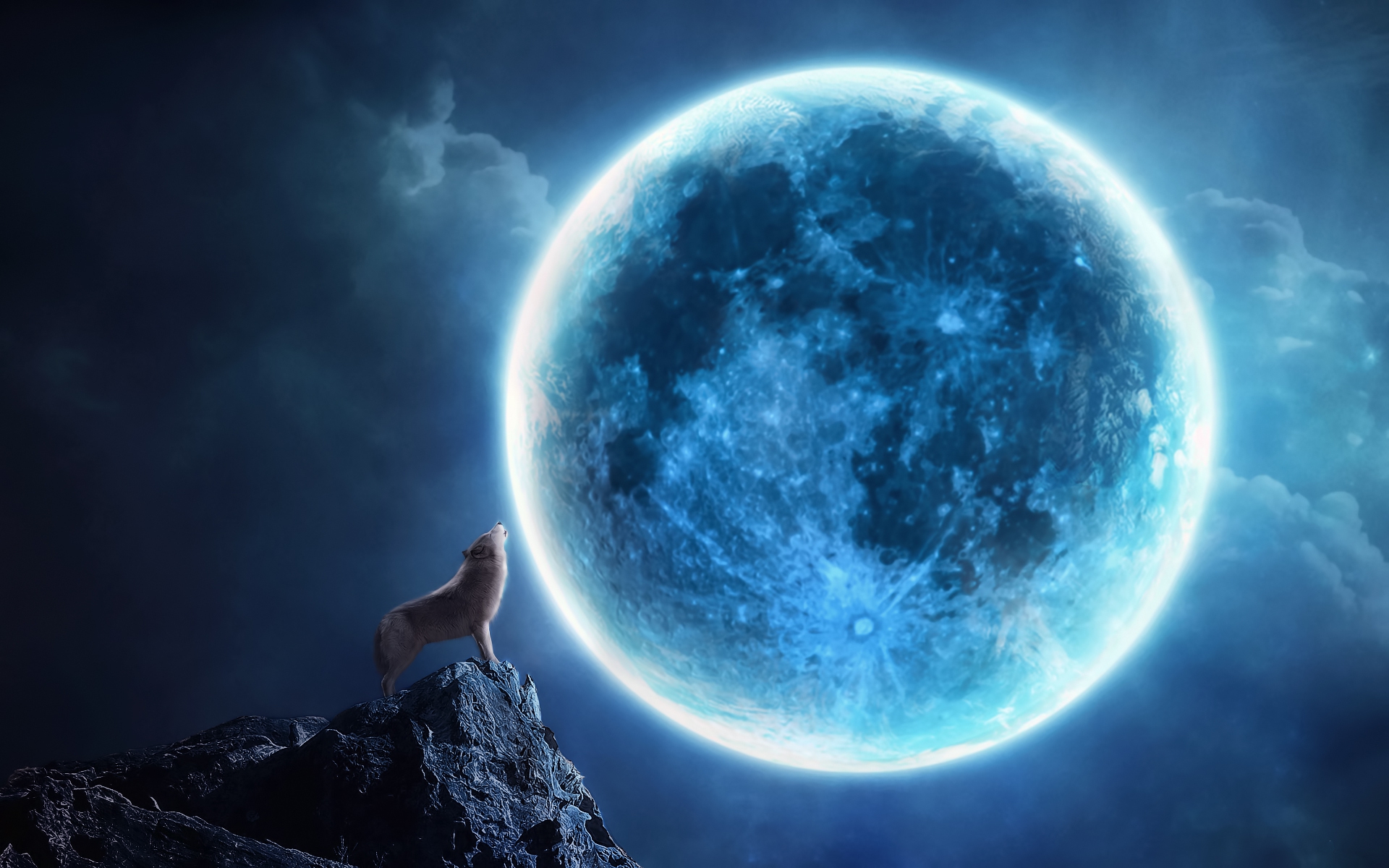 Laden Sie das Fantasie, Mond, Wolf, Fantasietiere-Bild kostenlos auf Ihren PC-Desktop herunter